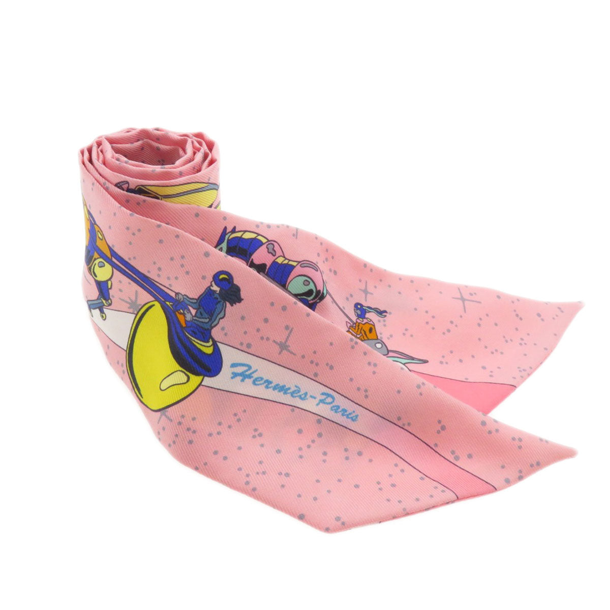 HERMES scarf silk pink Twilly Women Used