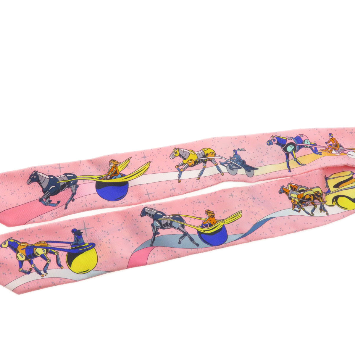 HERMES scarf silk pink Twilly Women Used