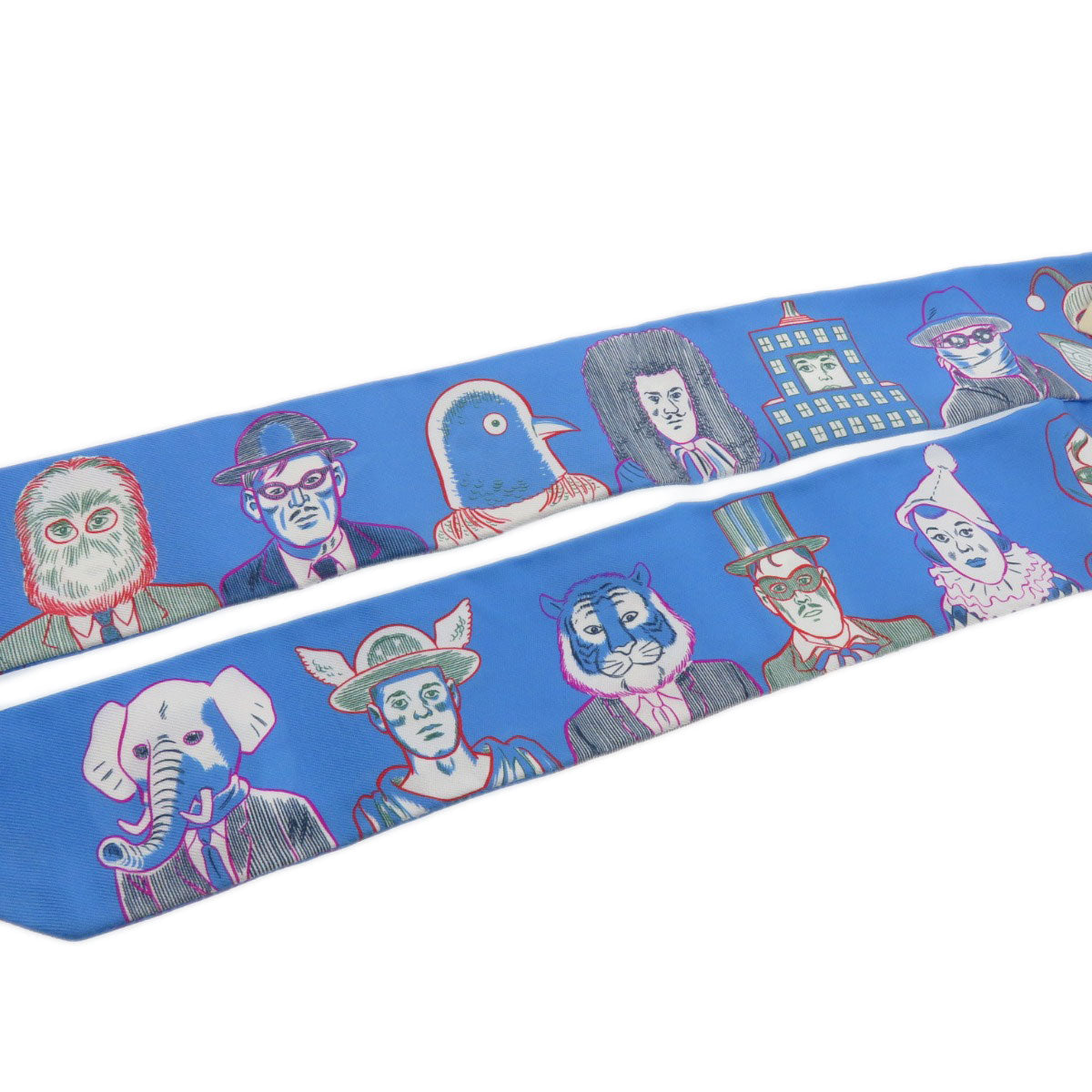 HERMES scarf silk blue Twilly Women Used