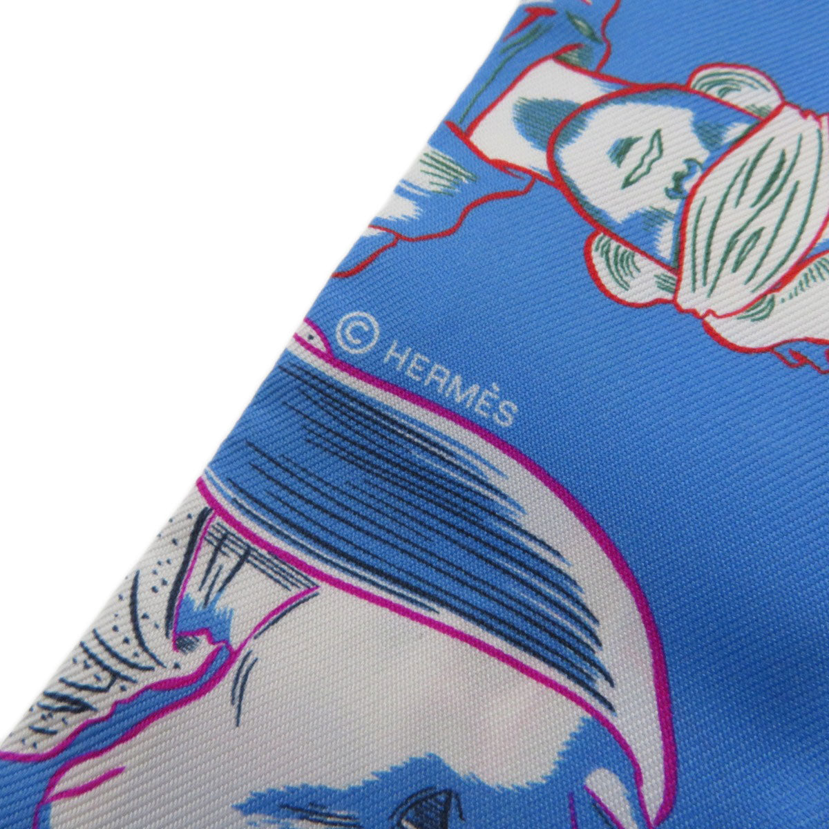 HERMES scarf silk blue Twilly Women Used