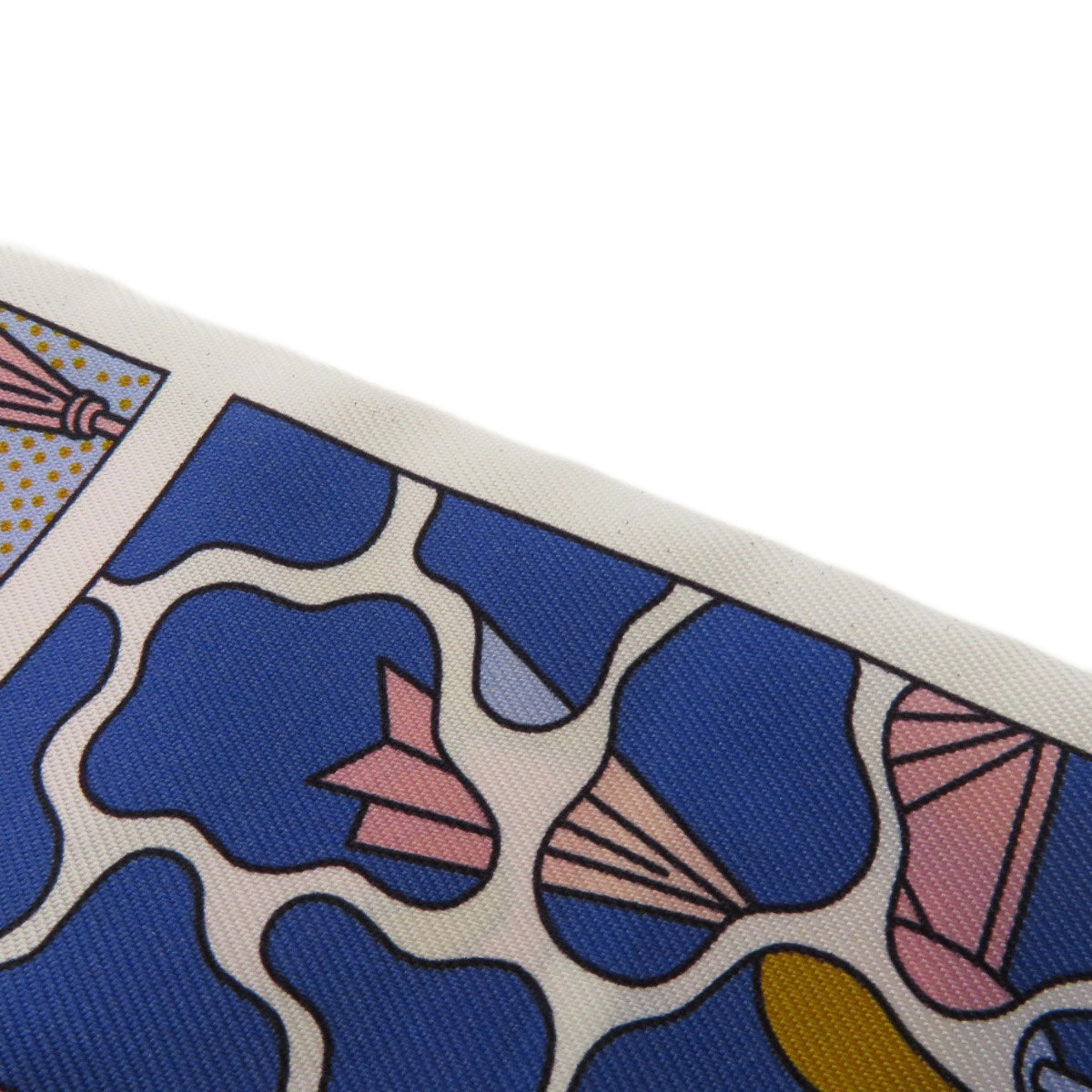HERMES scarf silk white Twilly Women Used
