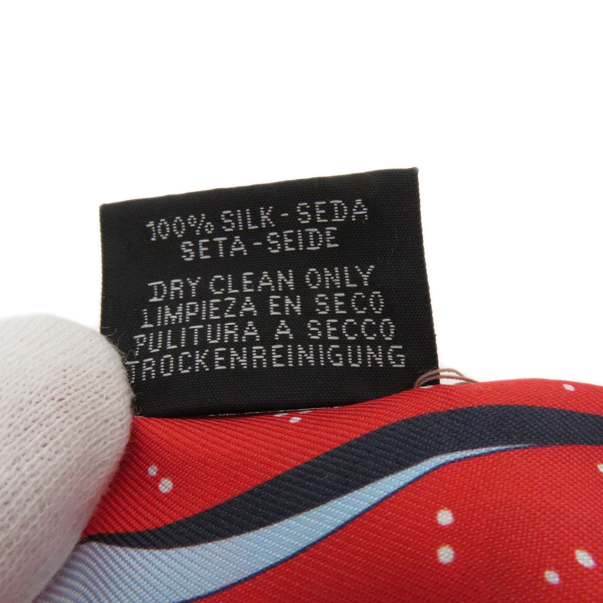 HERMES scarf silk Red Twilly Women Used