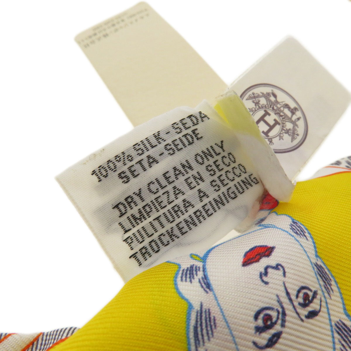 HERMES scarf silk yellow Twilly Women Used
