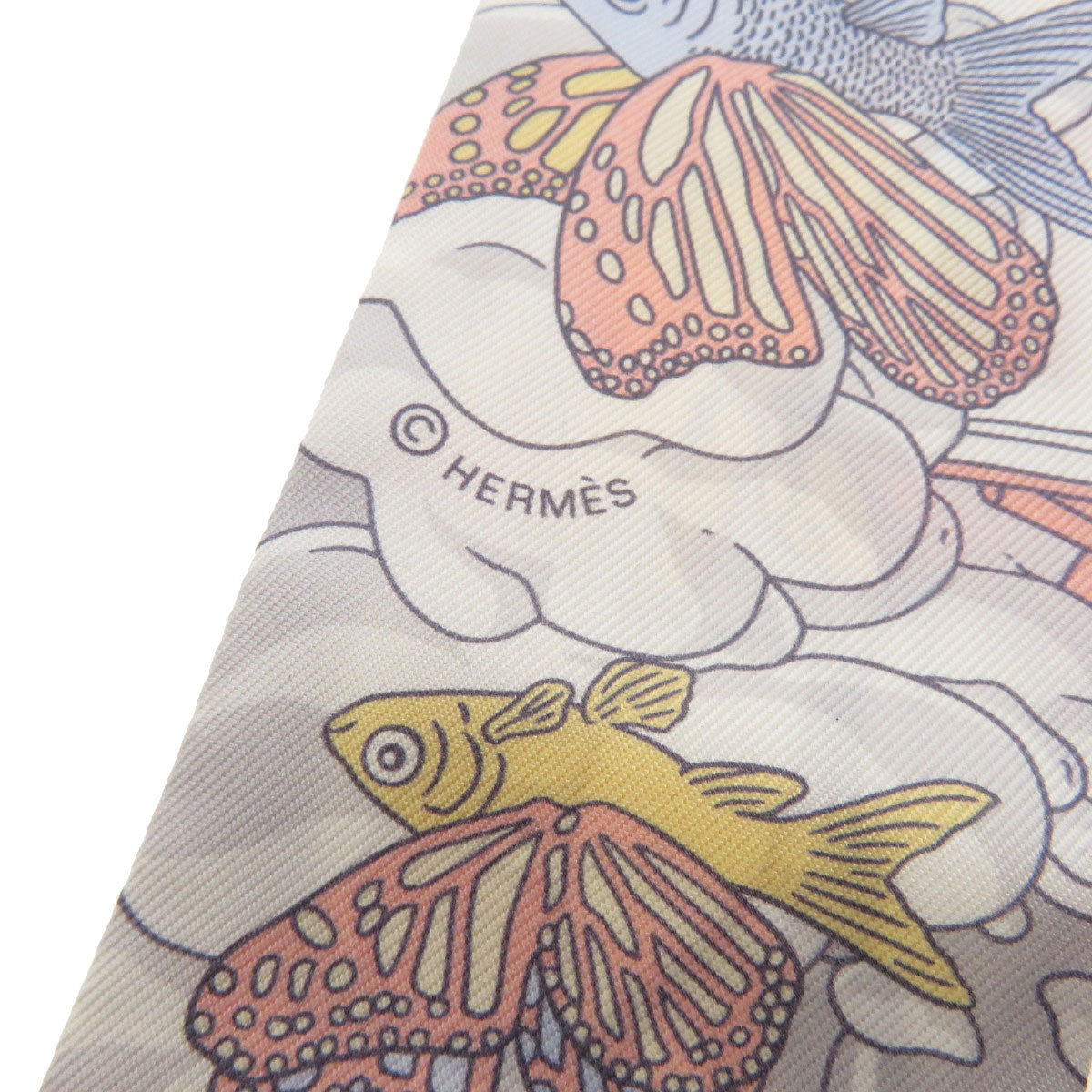 HERMES scarf silk Brown Twilly Women Used