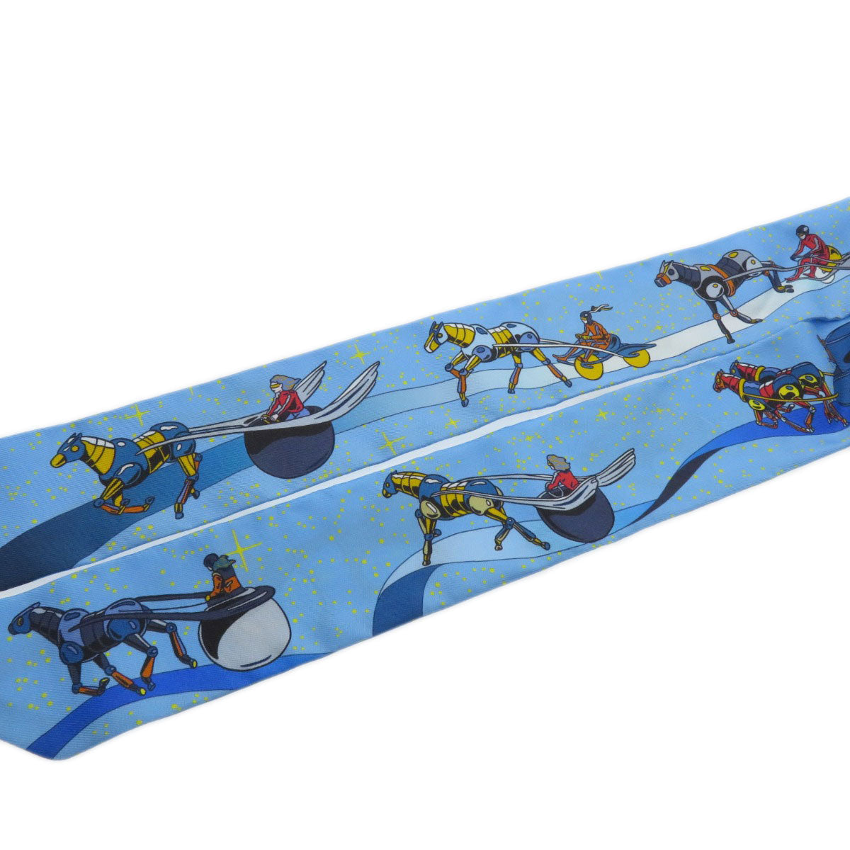 HERMES scarf silk blue Twilly Women Used