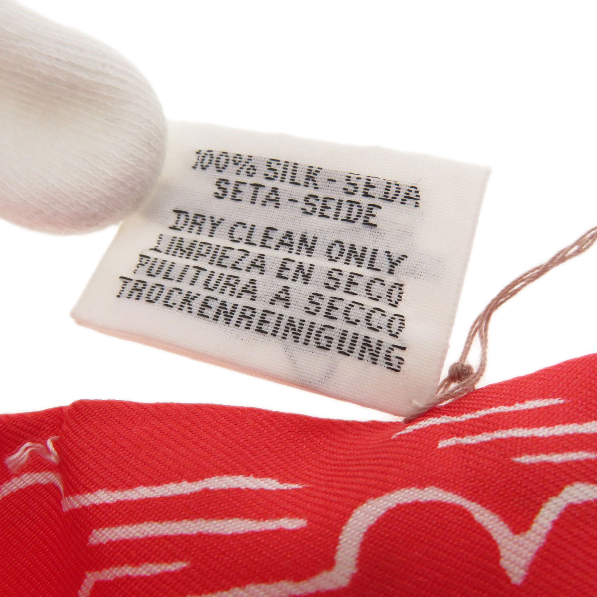 HERMES scarf silk Red Twilly Women Used
