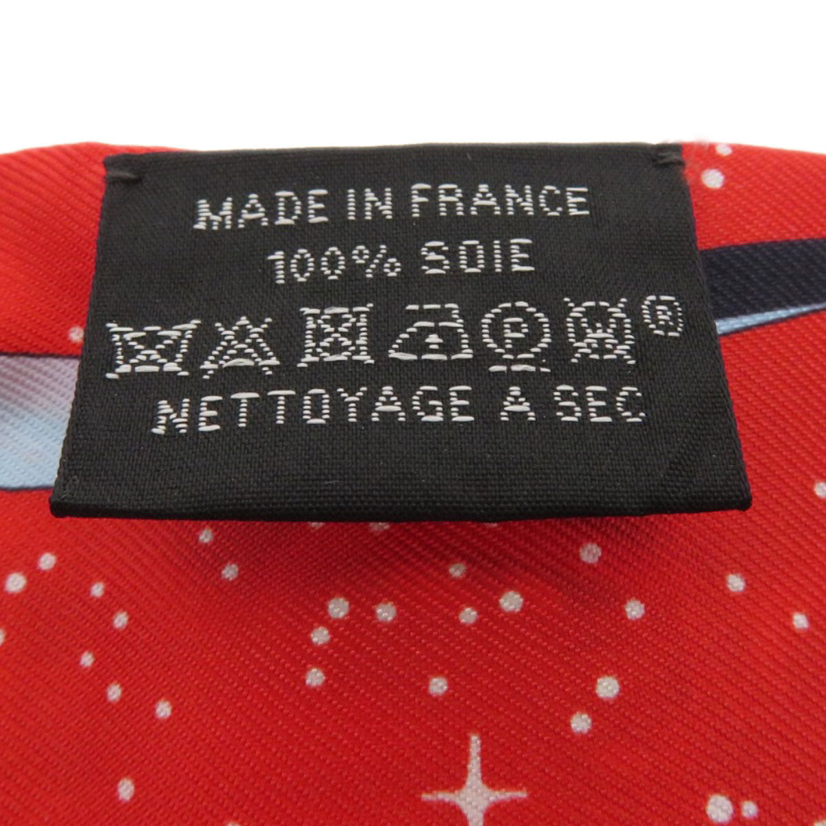 HERMES scarf silk Red Twilly Women Used
