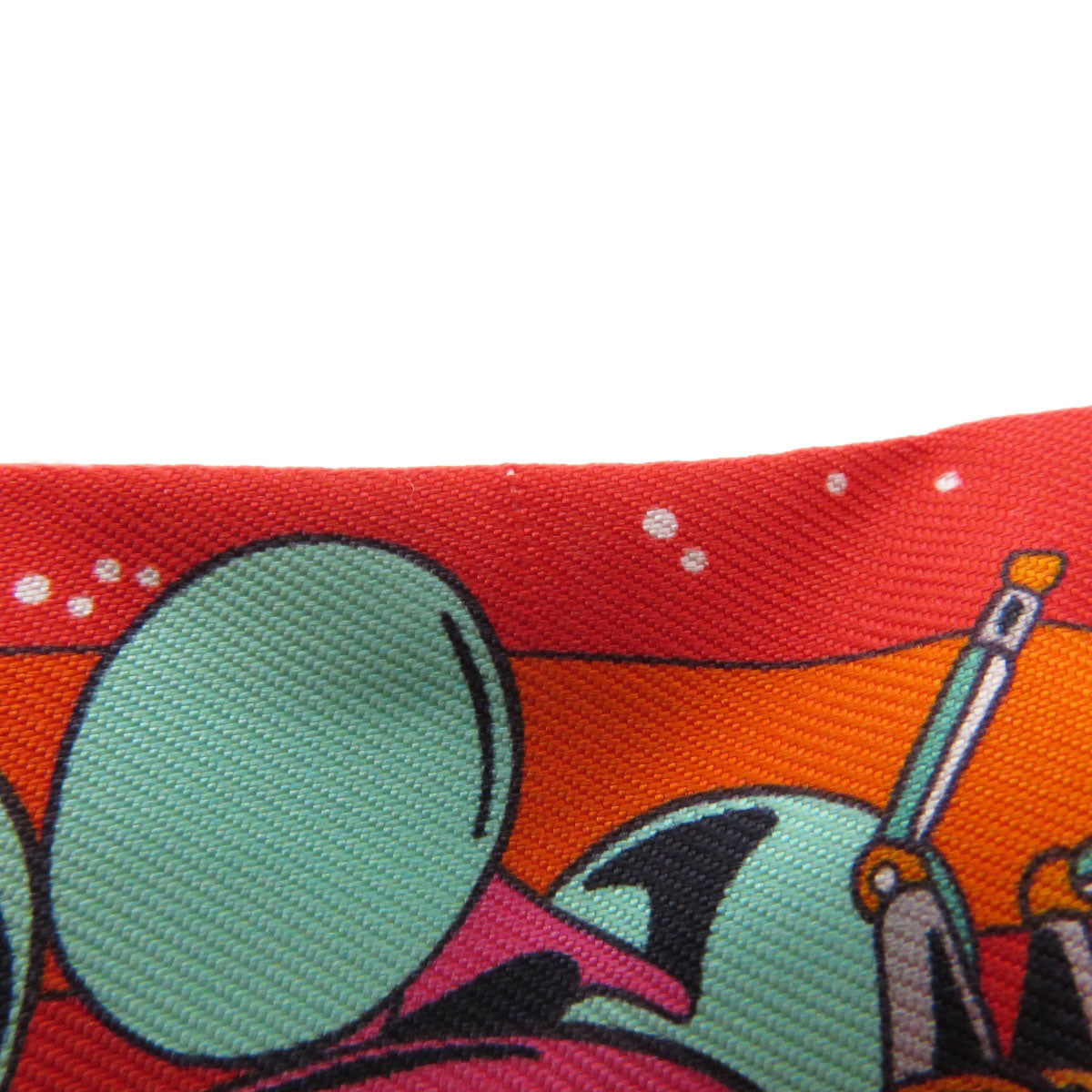 HERMES scarf silk Red Twilly Women Used