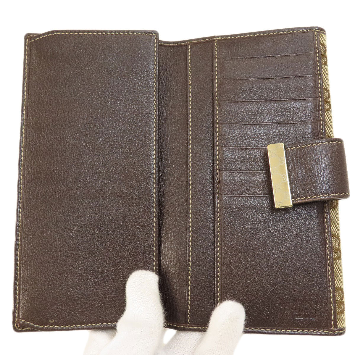 GUCCI Long Wallet Purse 212089 canvas Brown GG