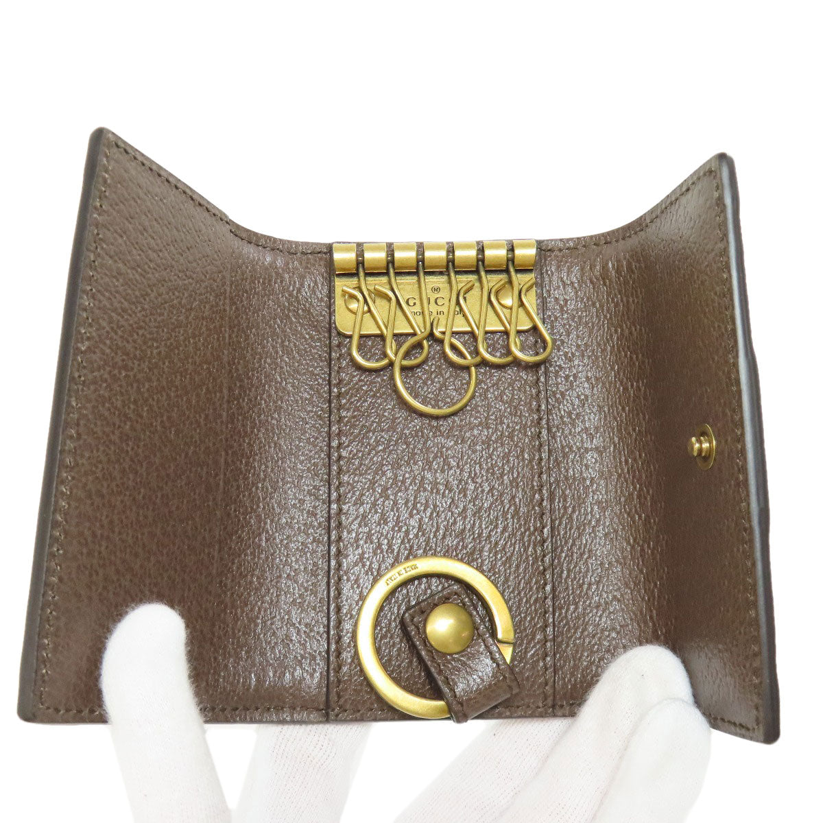 GUCCI Key case Key holder  722950 Canvas, Leather Brown GG Marmont Sherry Line Women Used