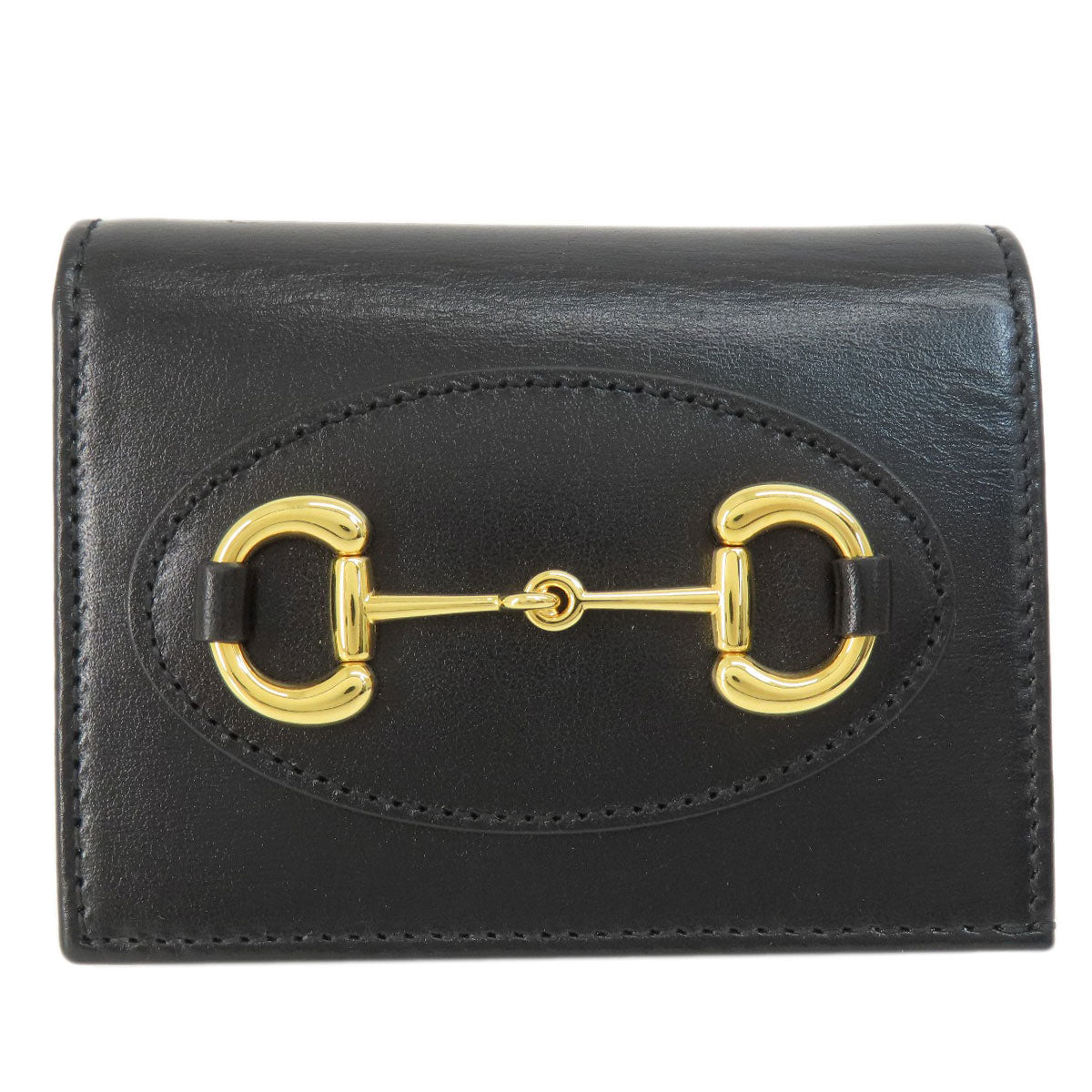 GUCCI Bifold Wallet 621887 leather black Horsebit