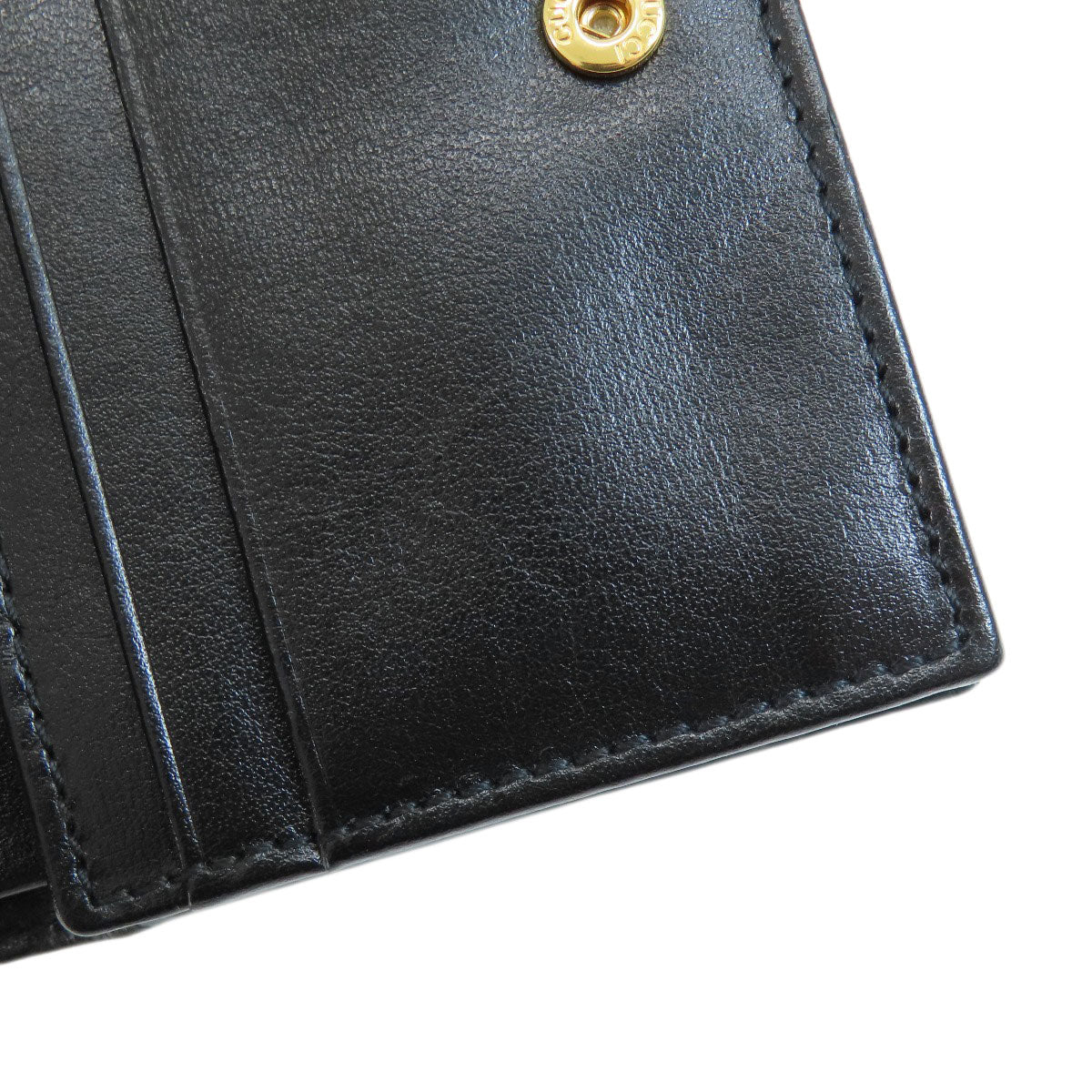 GUCCI Bifold Wallet 621887 leather black Horsebit
