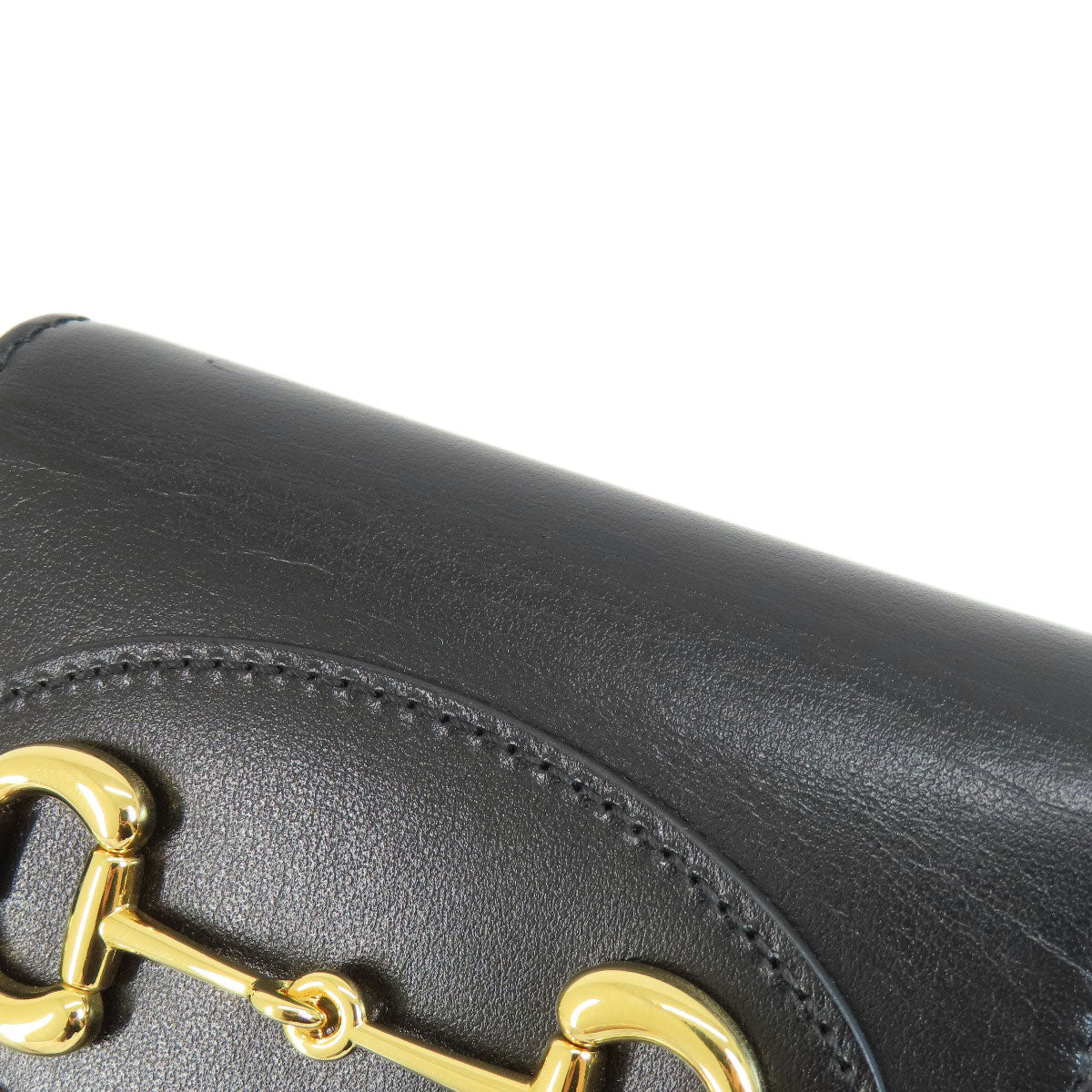 GUCCI Bifold Wallet 621887 leather black Horsebit