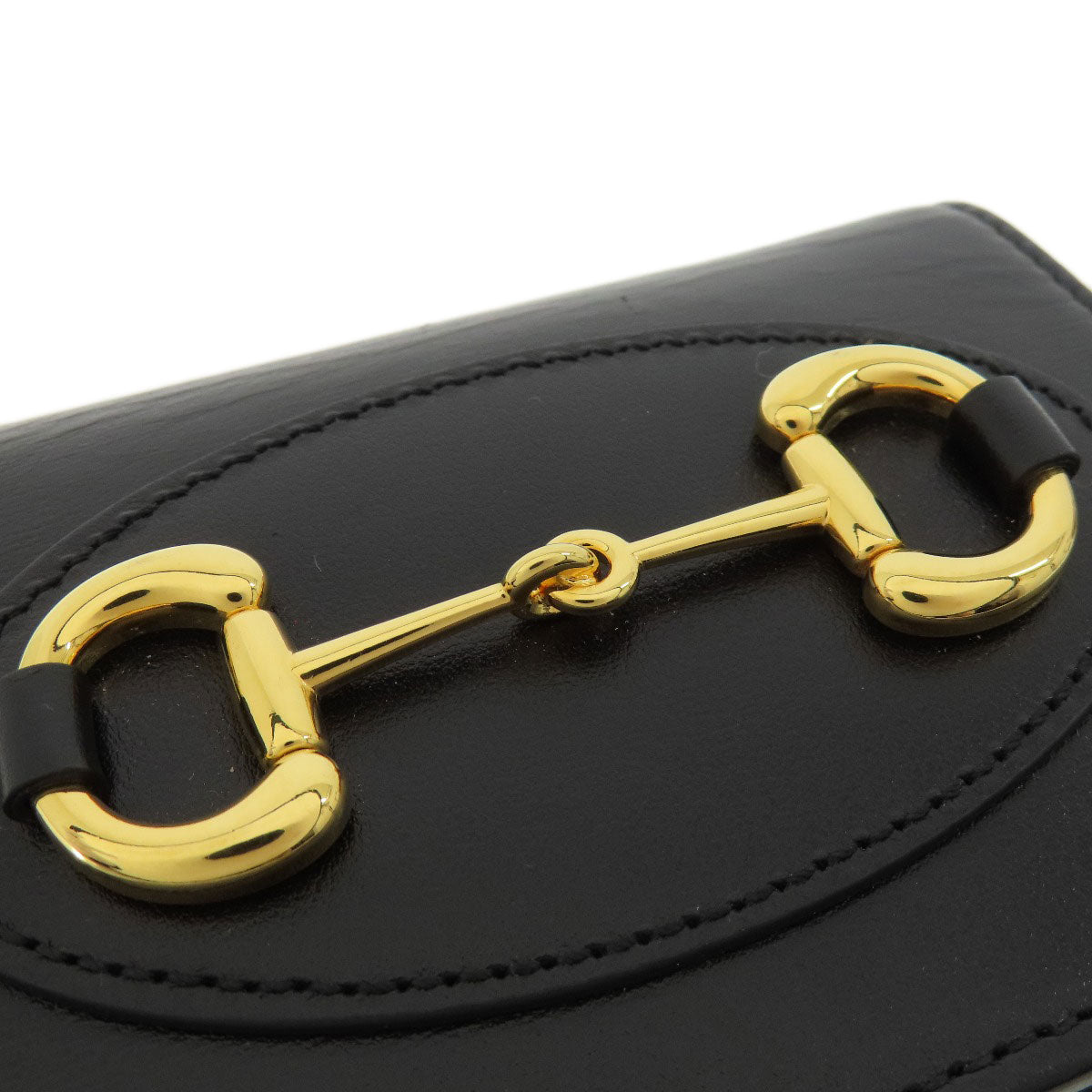 GUCCI Bifold Wallet 621887 leather black Horsebit