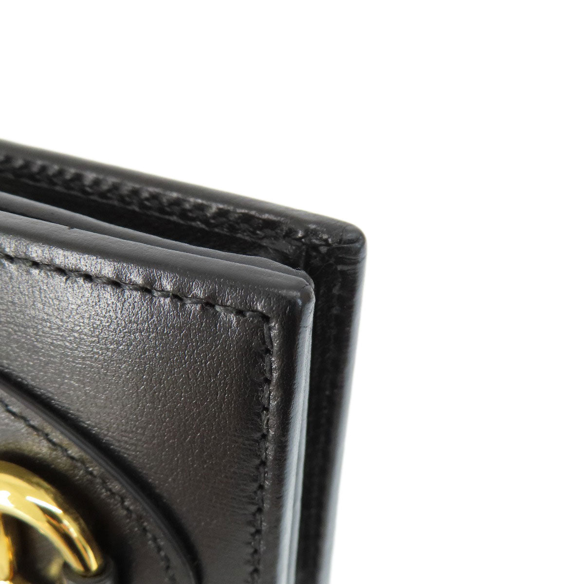 GUCCI Bifold Wallet 621887 leather black Horsebit