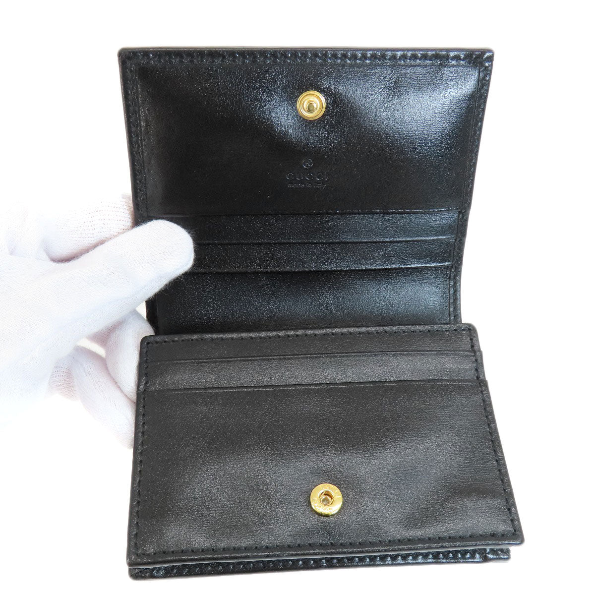 GUCCI Bifold Wallet 621887 leather black Horsebit