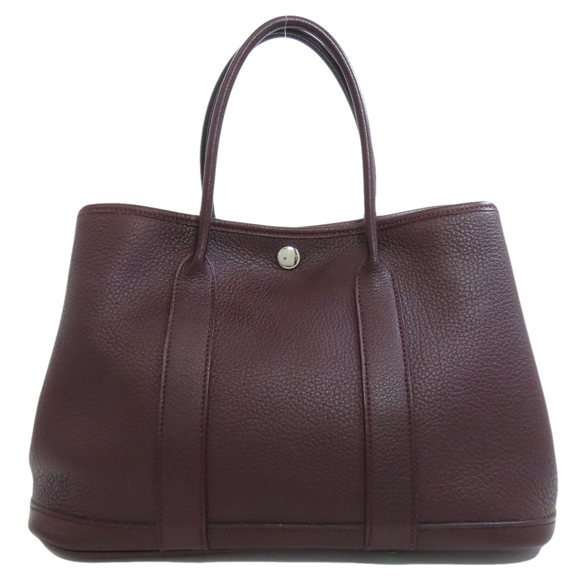 HERMES Handbag Negonda Red Garden Party TPM SilverMetal Women Used