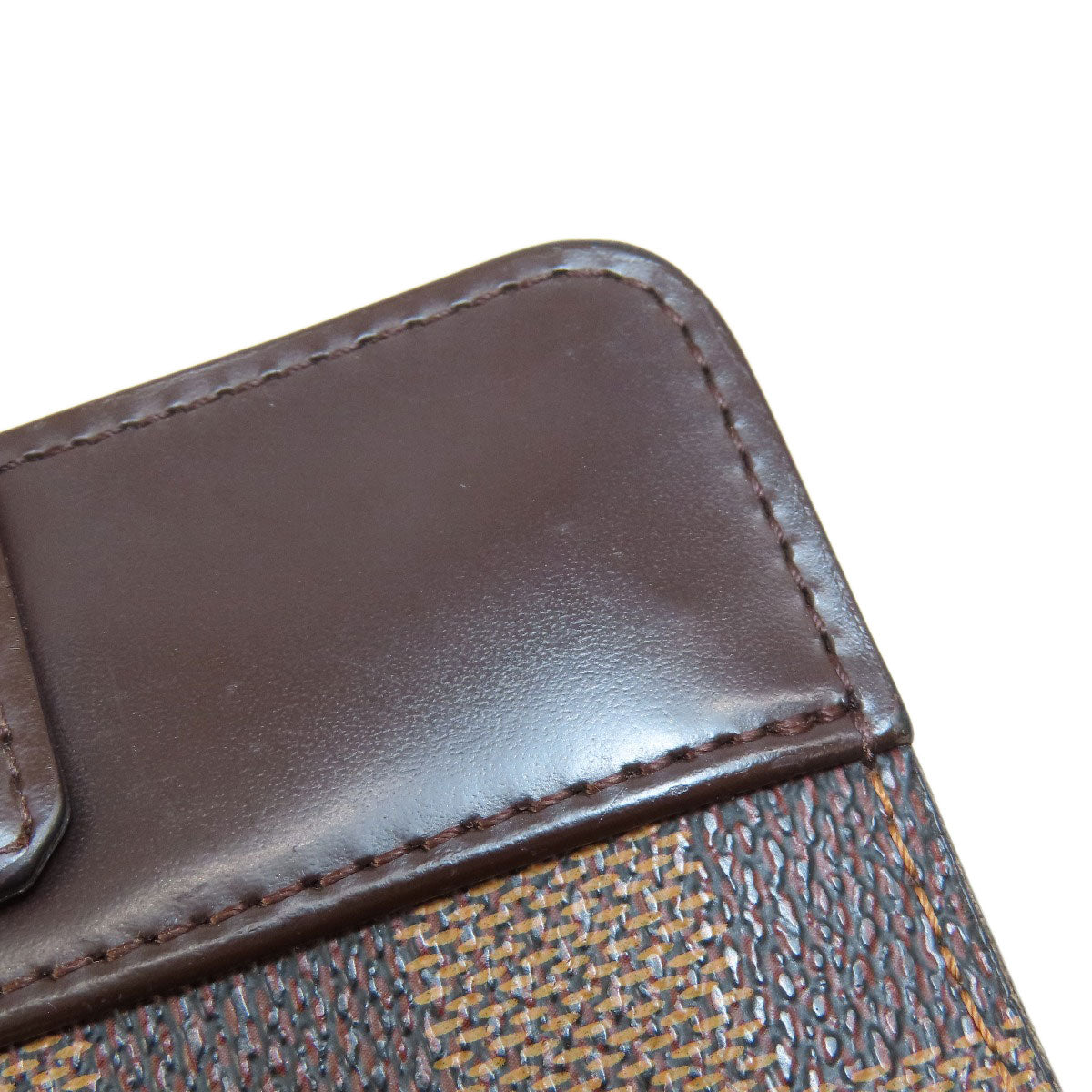 LOUIS VUITTON Bifold Wallet M61668 Damier canvas Brown Compact zip Women Used