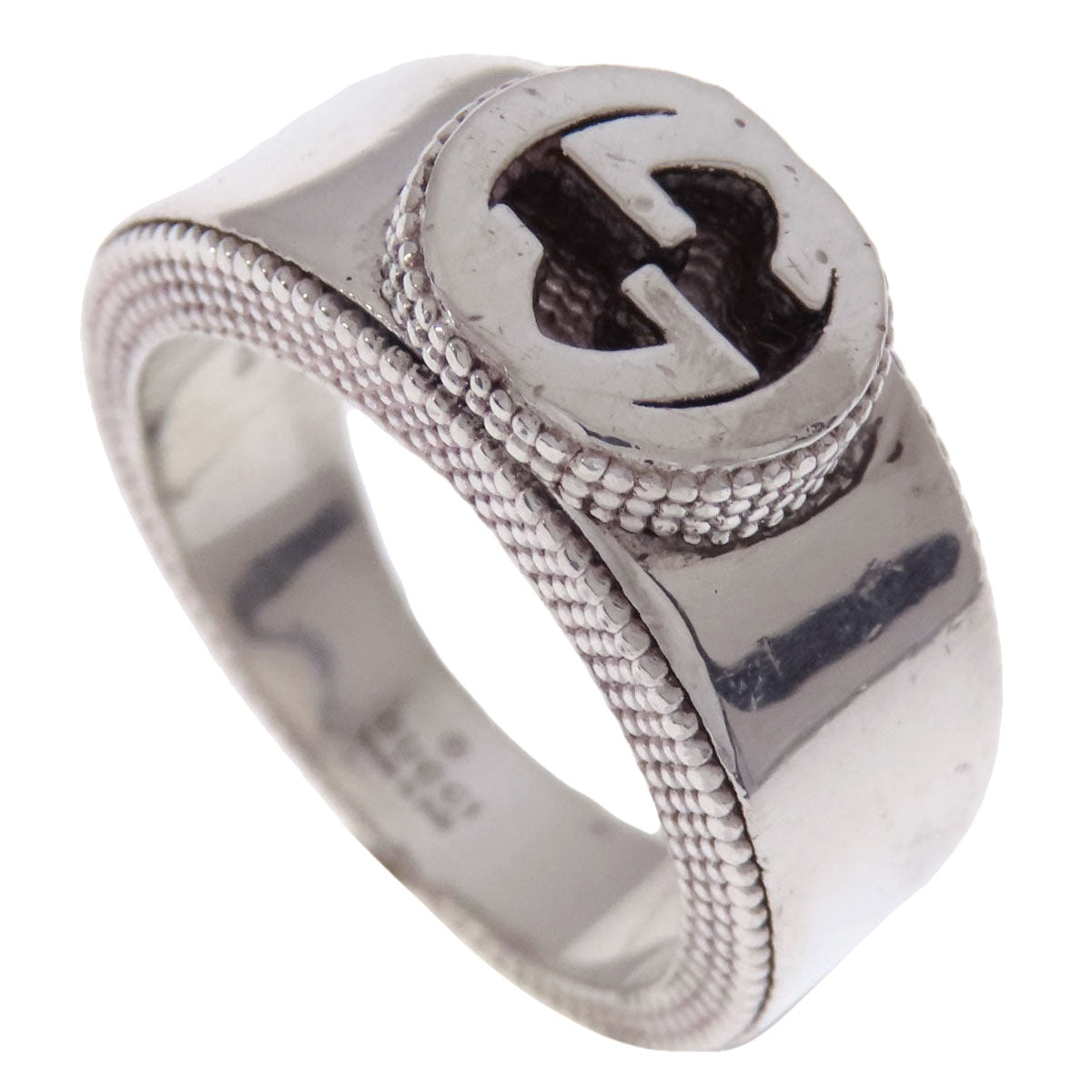 GUCCI Ring SV Silver Interlocking G Women Used