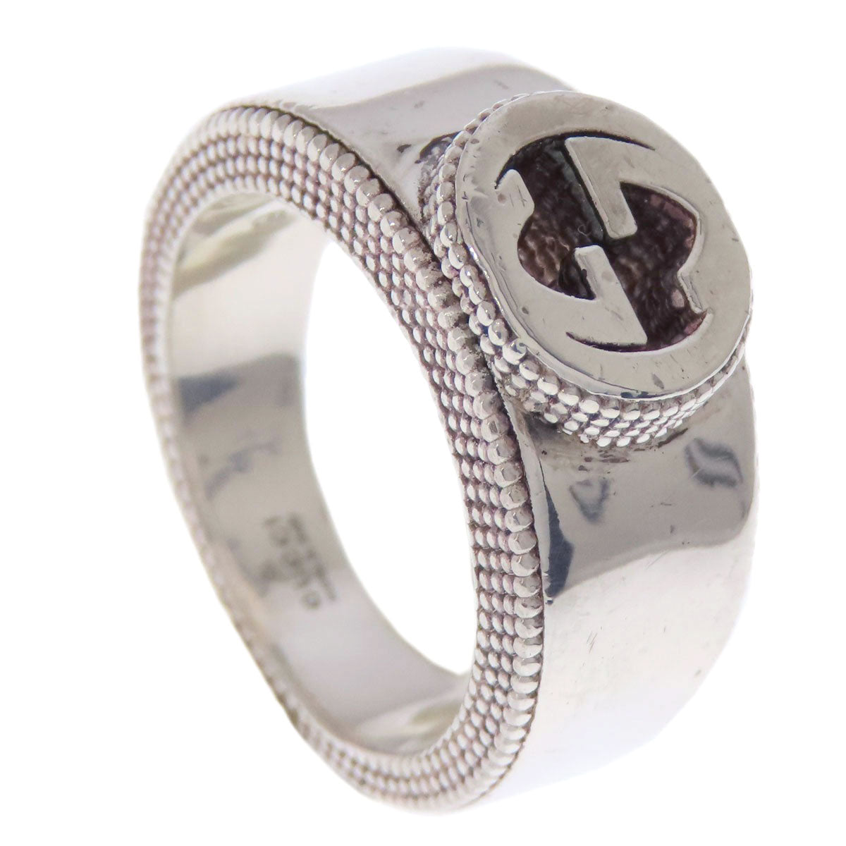GUCCI Ring SV Silver Interlocking G Women Used