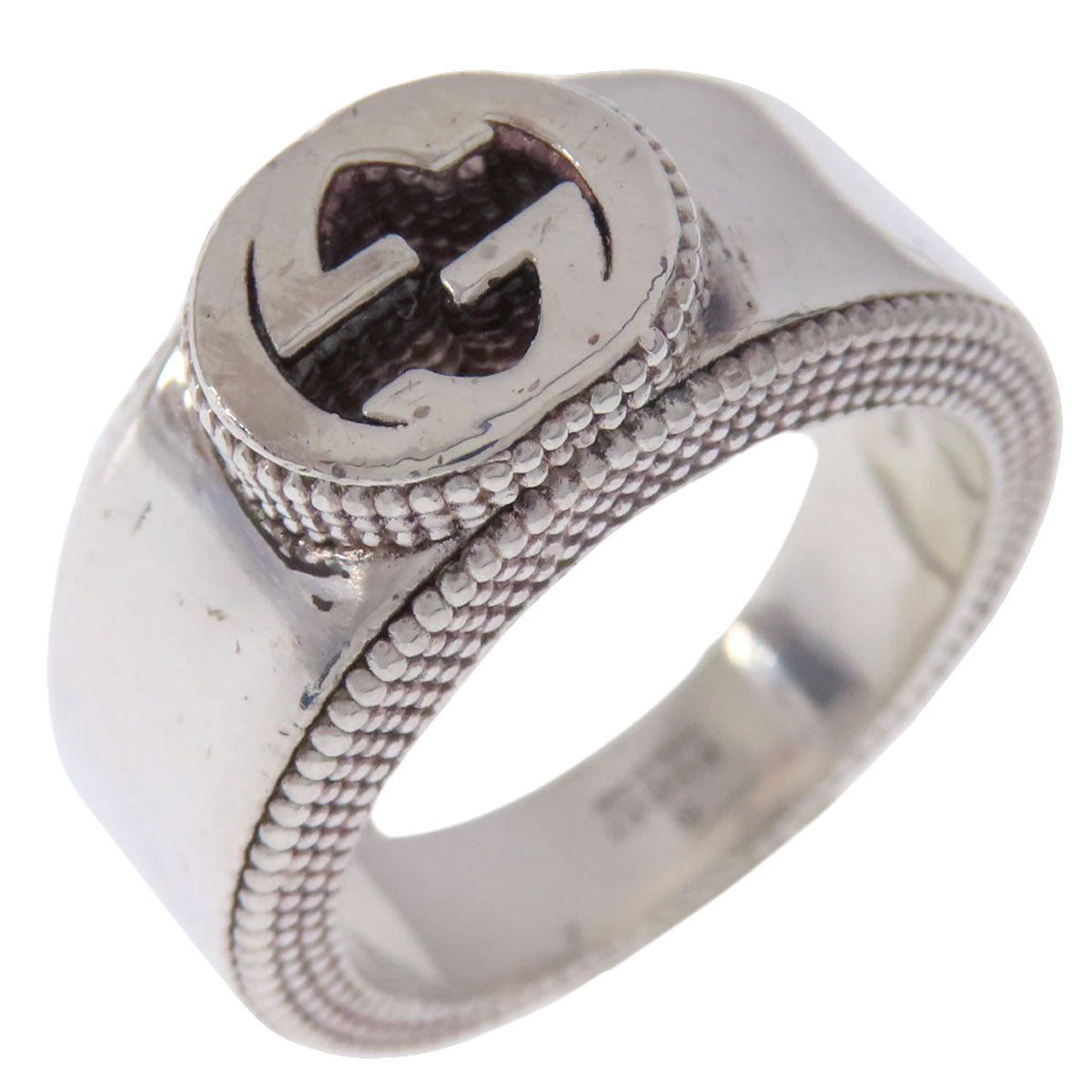 GUCCI Ring SV Silver Interlocking G Women Used