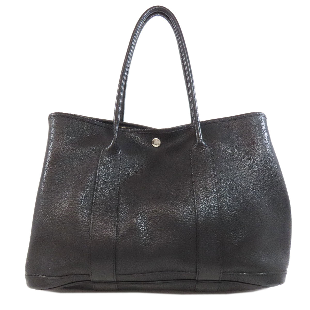HERMES Tote Bag Togo black Garden Party PM SilverMetal Women Used