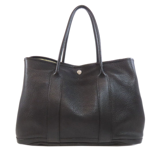 HERMES Tote Bag Togo black Garden Party PM SilverMetal Women Used