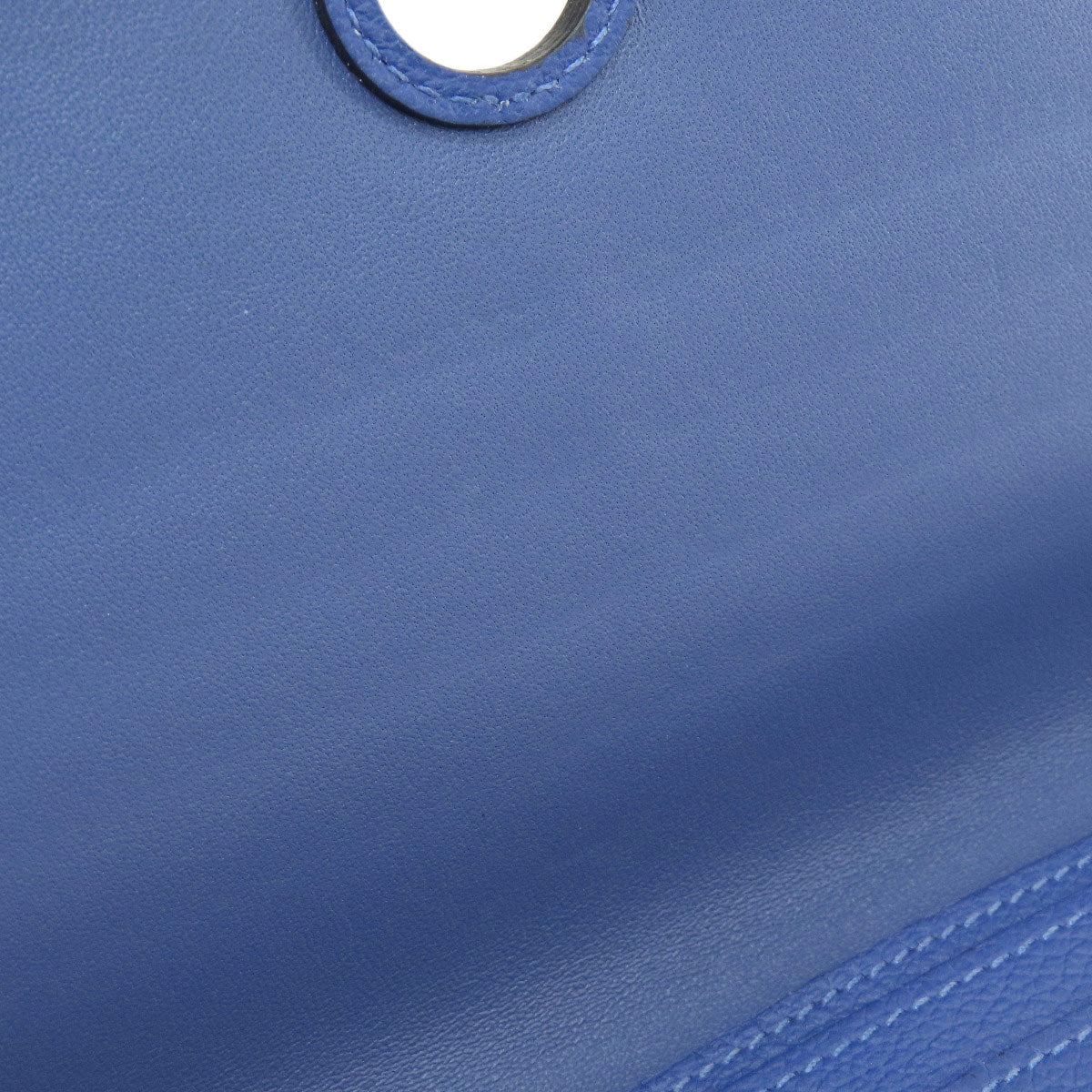 HERMES Long Wallet Purse Calfskin blue Dogon Long SilverMetal