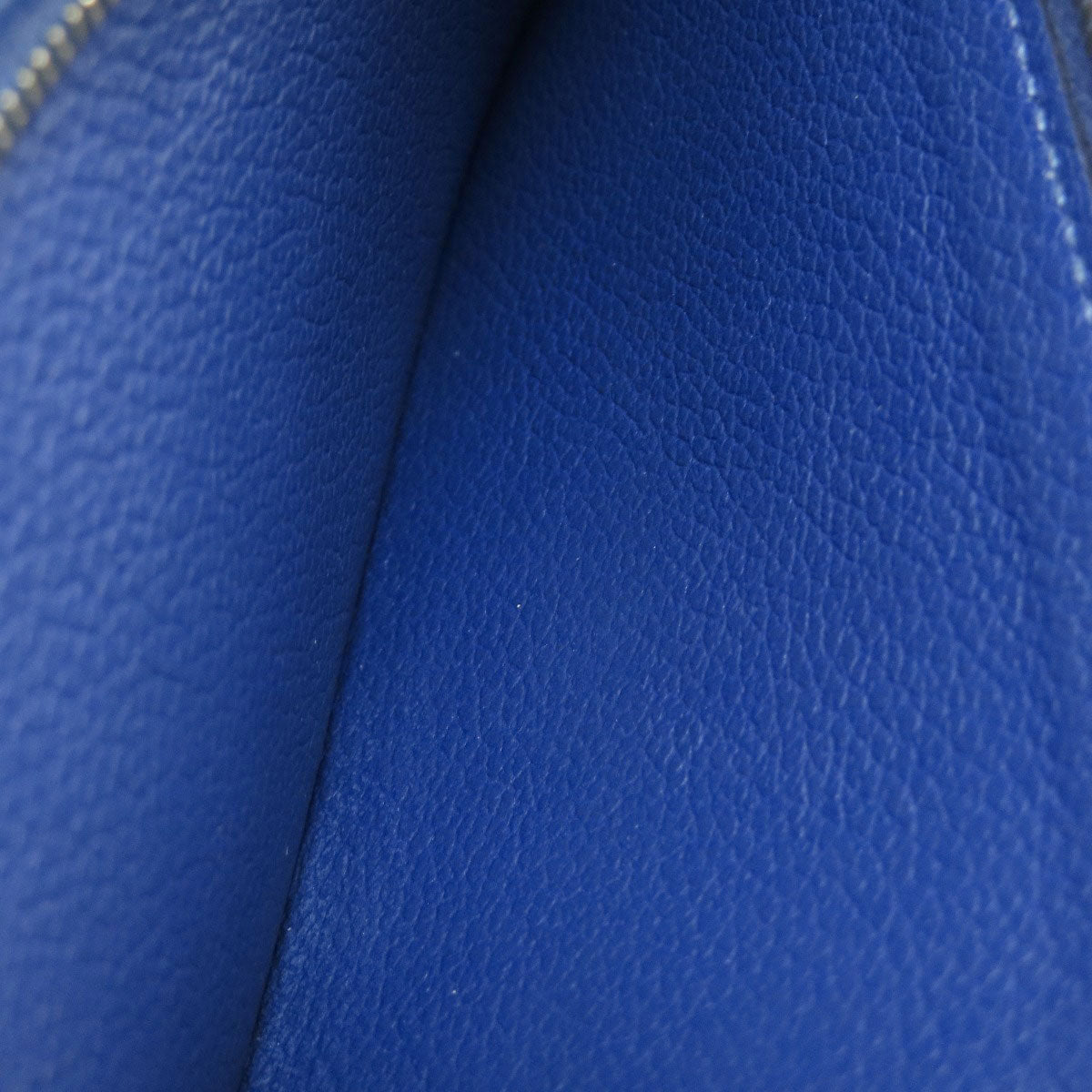 HERMES Long Wallet Purse Calfskin blue Dogon Long SilverMetal