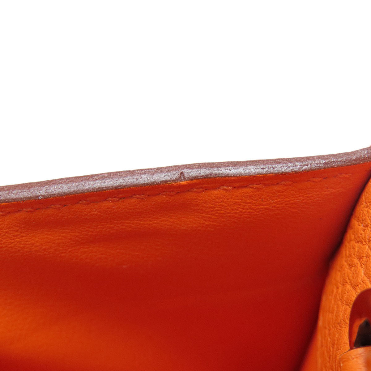 HERMES Shoulder Bag Taurillon Clemence Orange Sac A Depeche 21 Silver Metal Women Used
