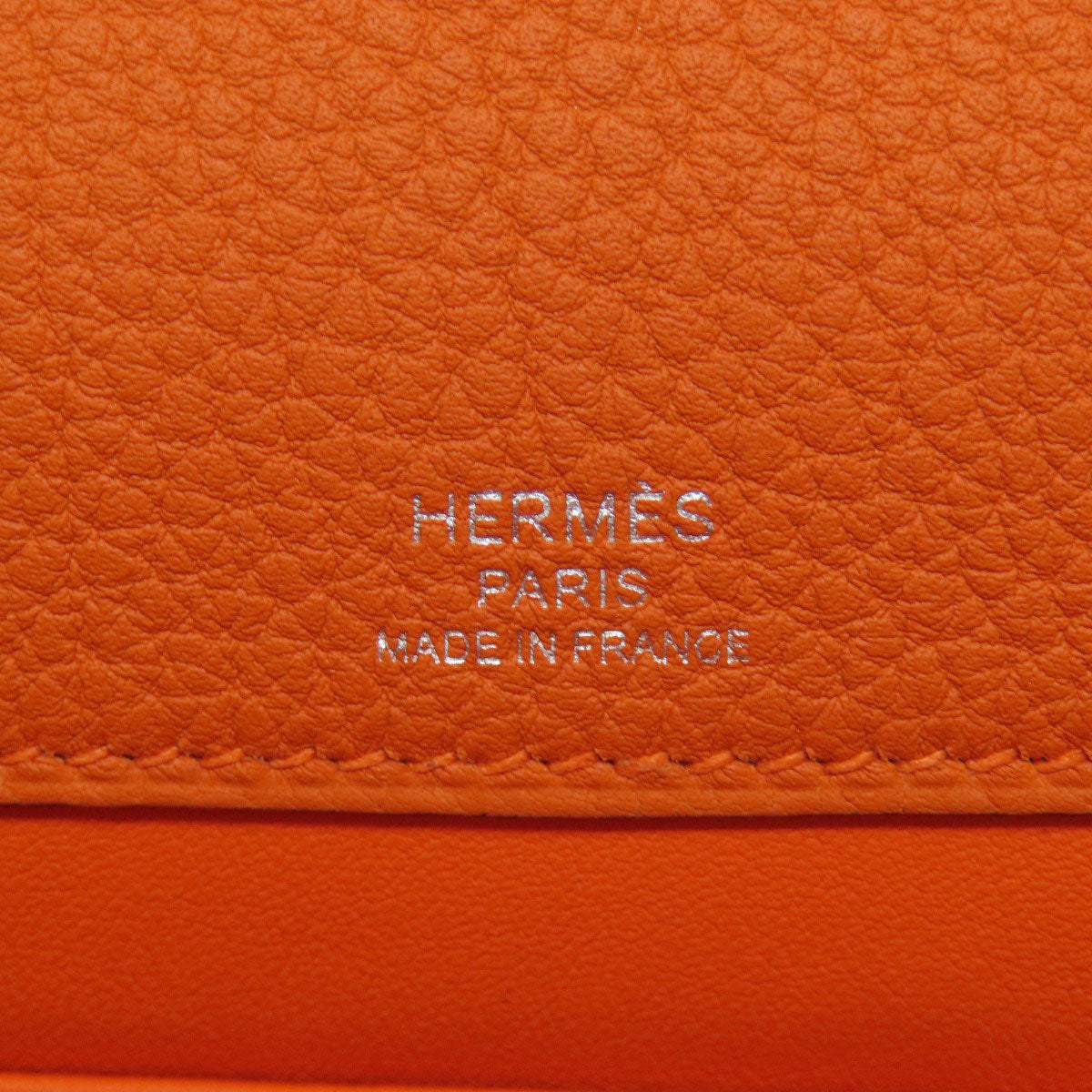 HERMES Shoulder Bag Taurillon Clemence Orange Sac A Depeche 21 Silver Metal Women Used