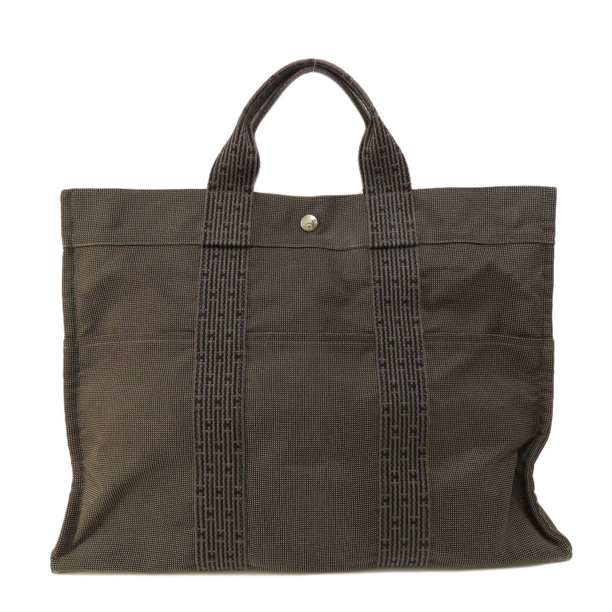HERMES Tote Bag canvas gray Her LineMM Women Used
