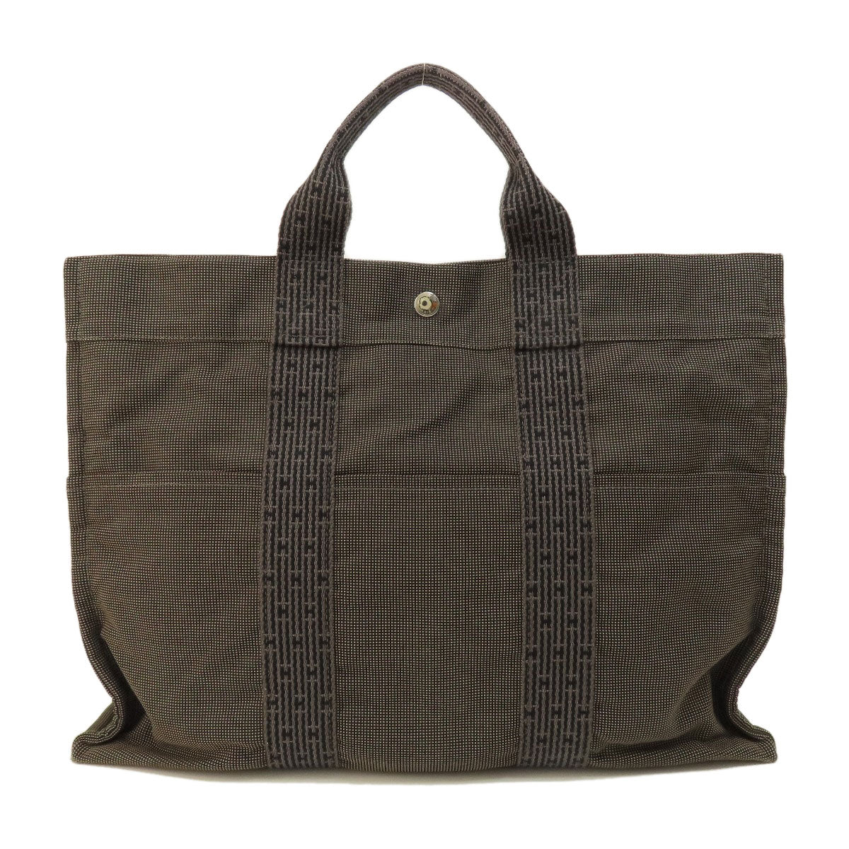 HERMES Tote Bag canvas gray Her LineMM Women Used