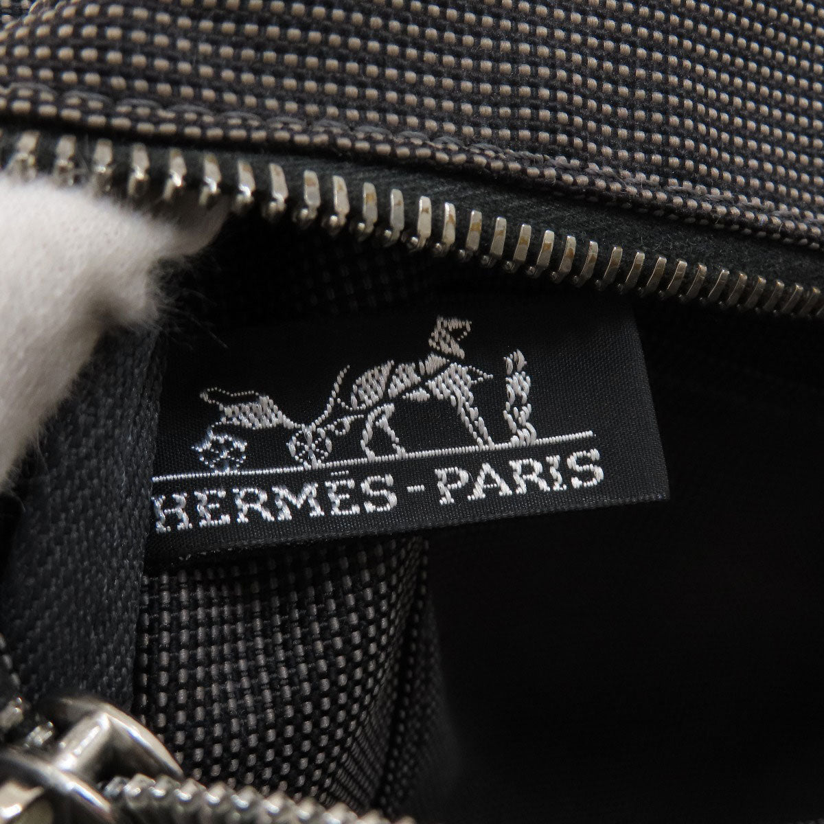 HERMES Tote Bag canvas gray Her LineMM Women Used