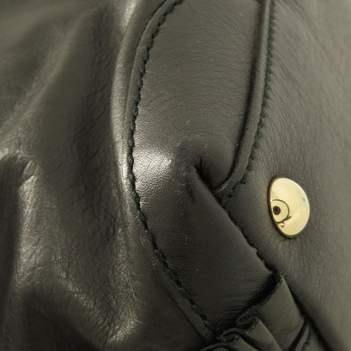 GUCCI Handbag 189848 leather black Frill Women Used
