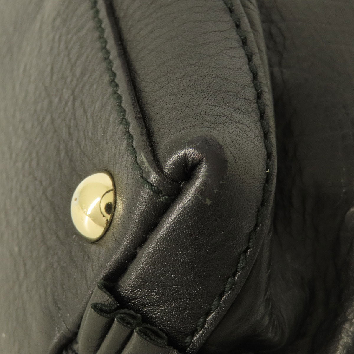 GUCCI Handbag 189848 leather black Frill Women Used