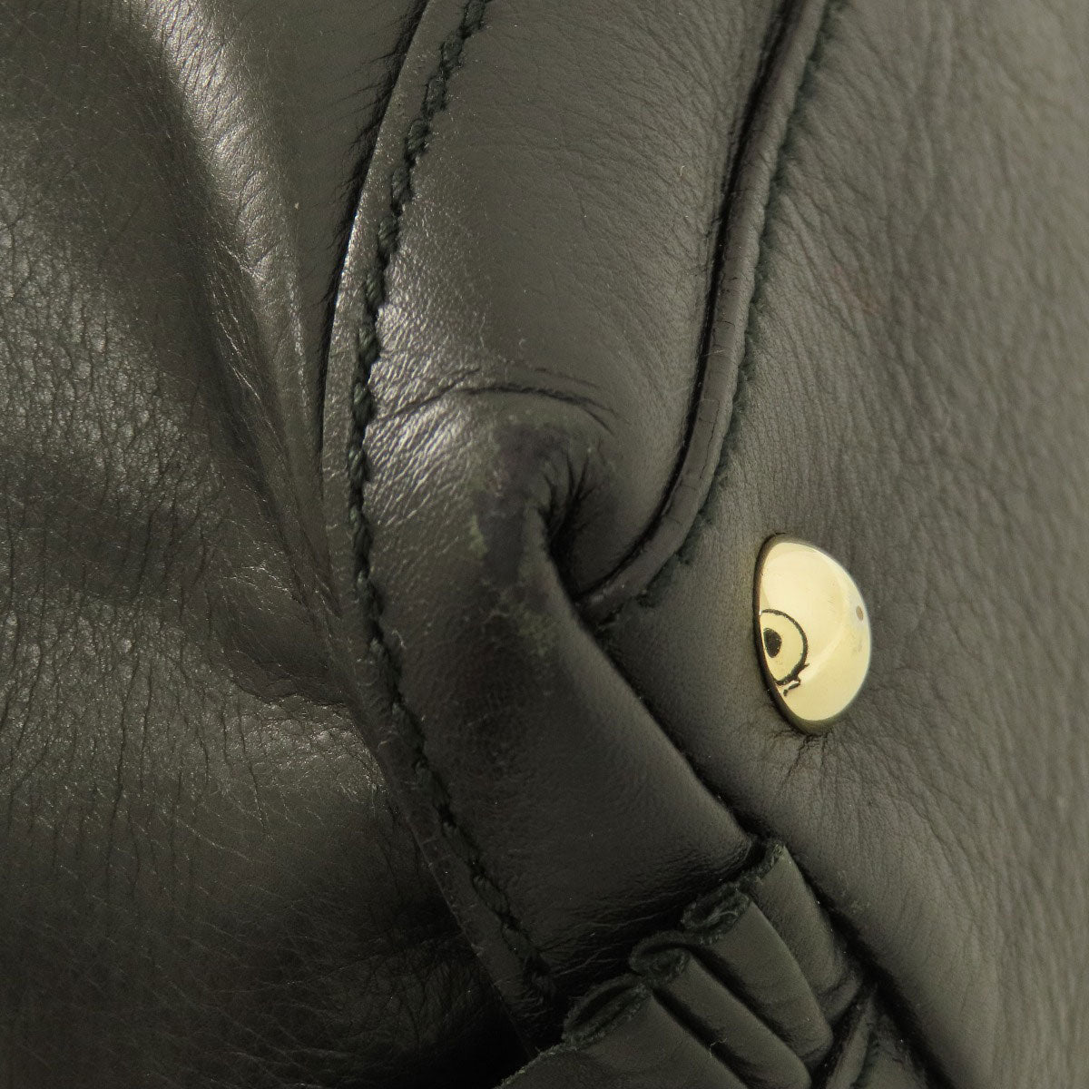 GUCCI Handbag 189848 leather black Frill Women Used