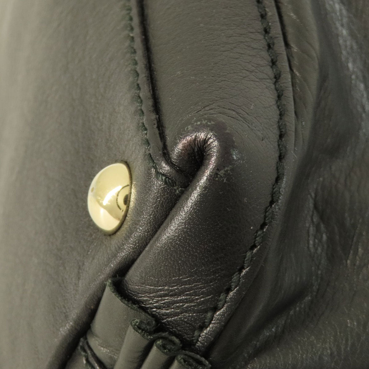 GUCCI Handbag 189848 leather black Frill Women Used