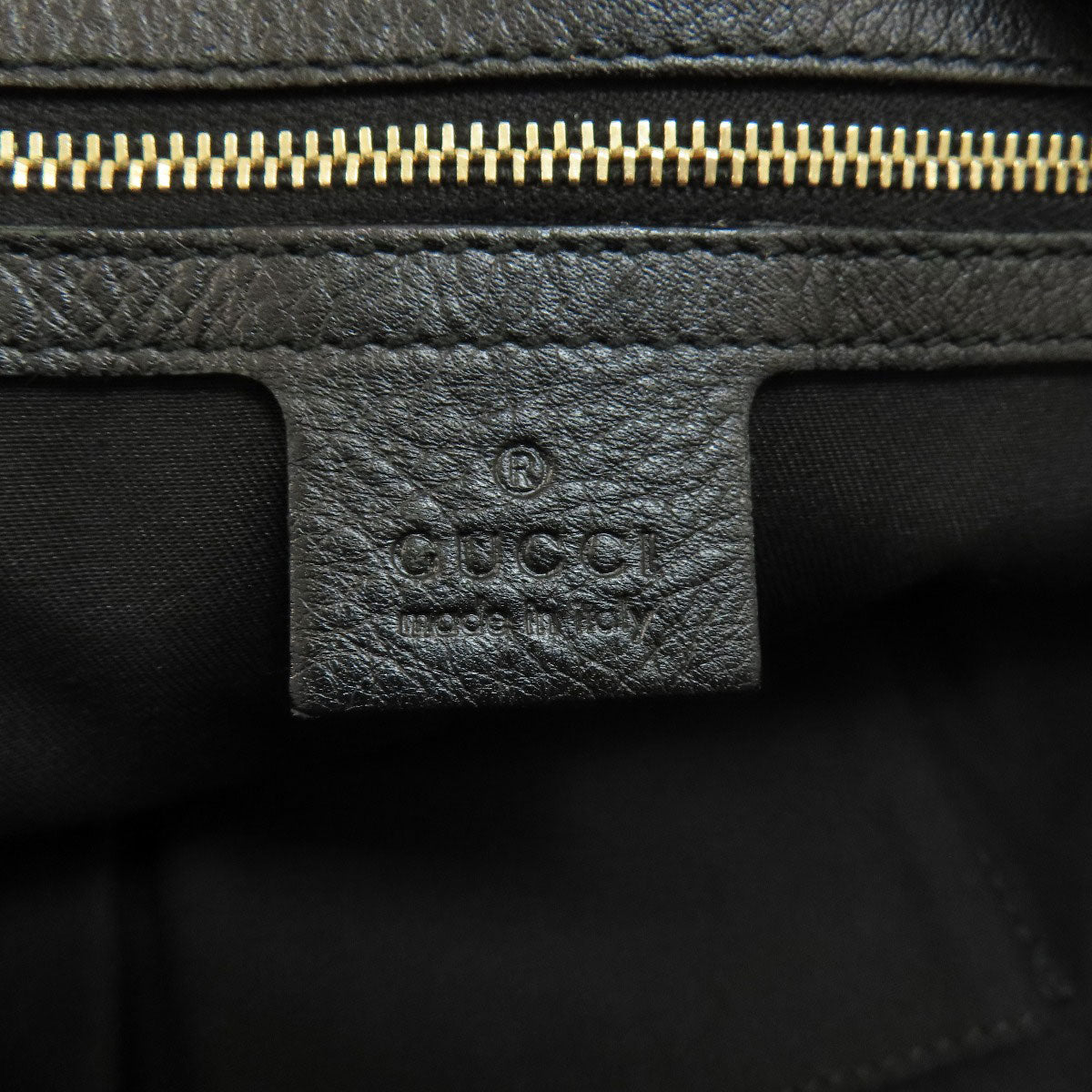 GUCCI Handbag 189848 leather black Frill Women Used
