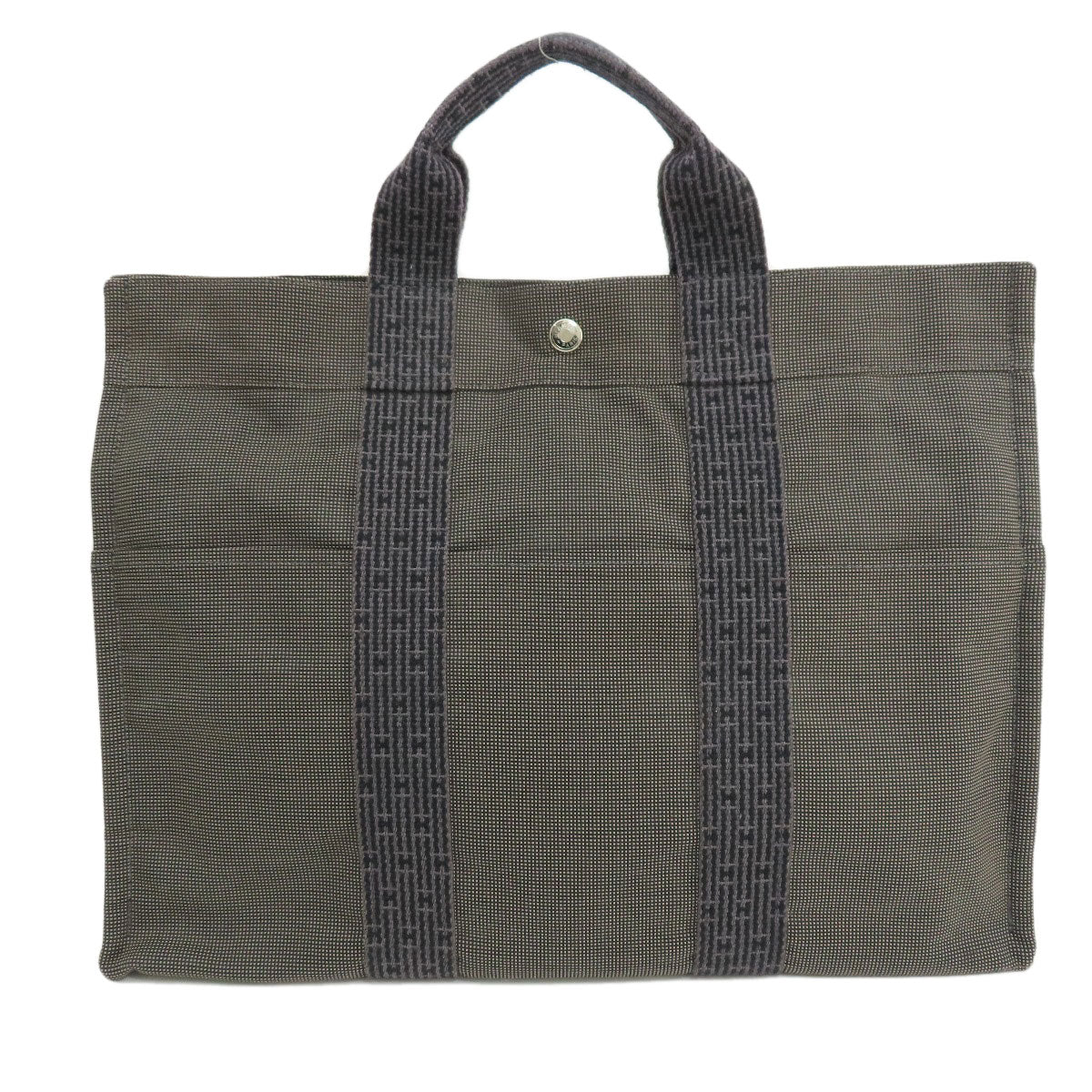 HERMES Handbag canvas gray Her LineMM