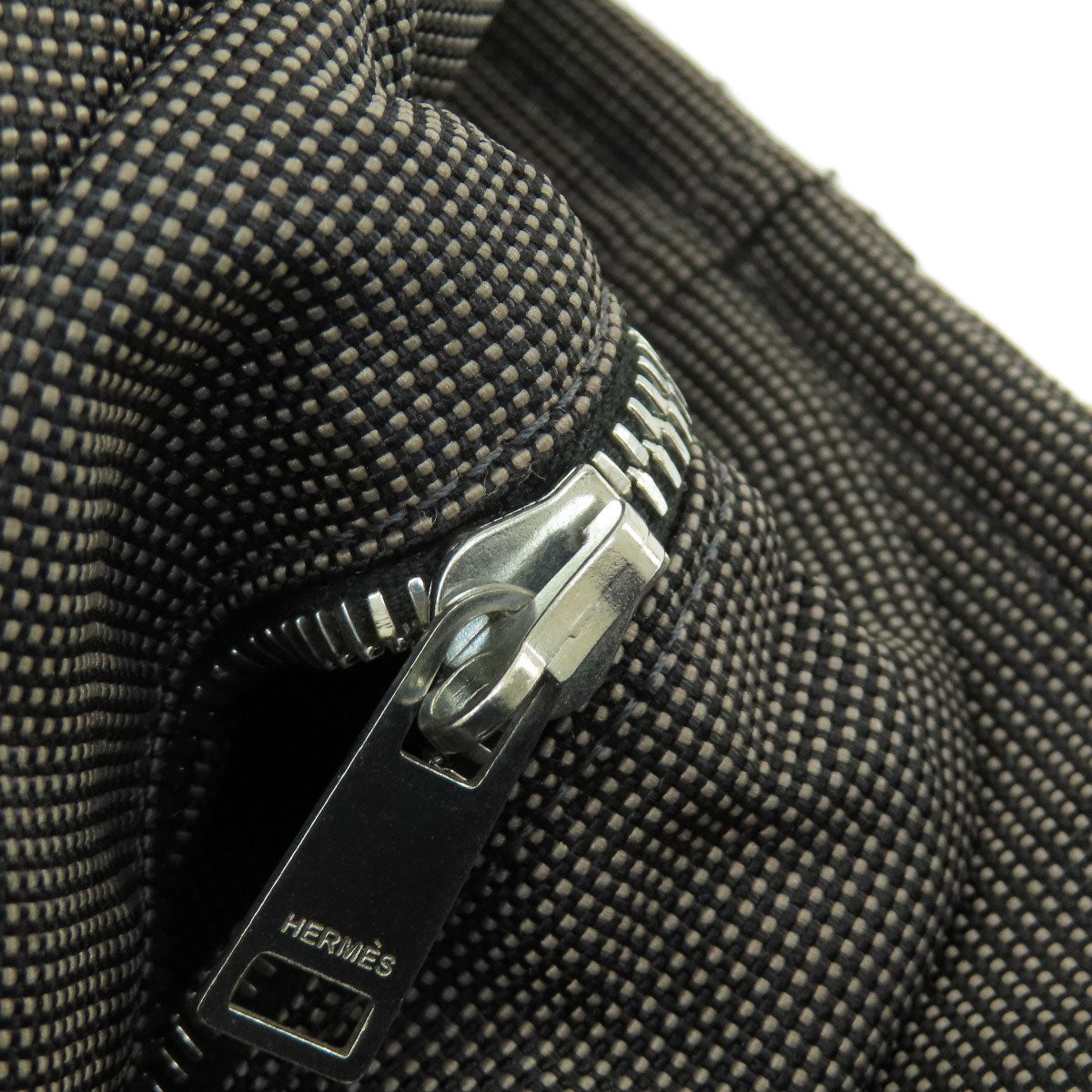 HERMES Handbag canvas gray Her LineMM