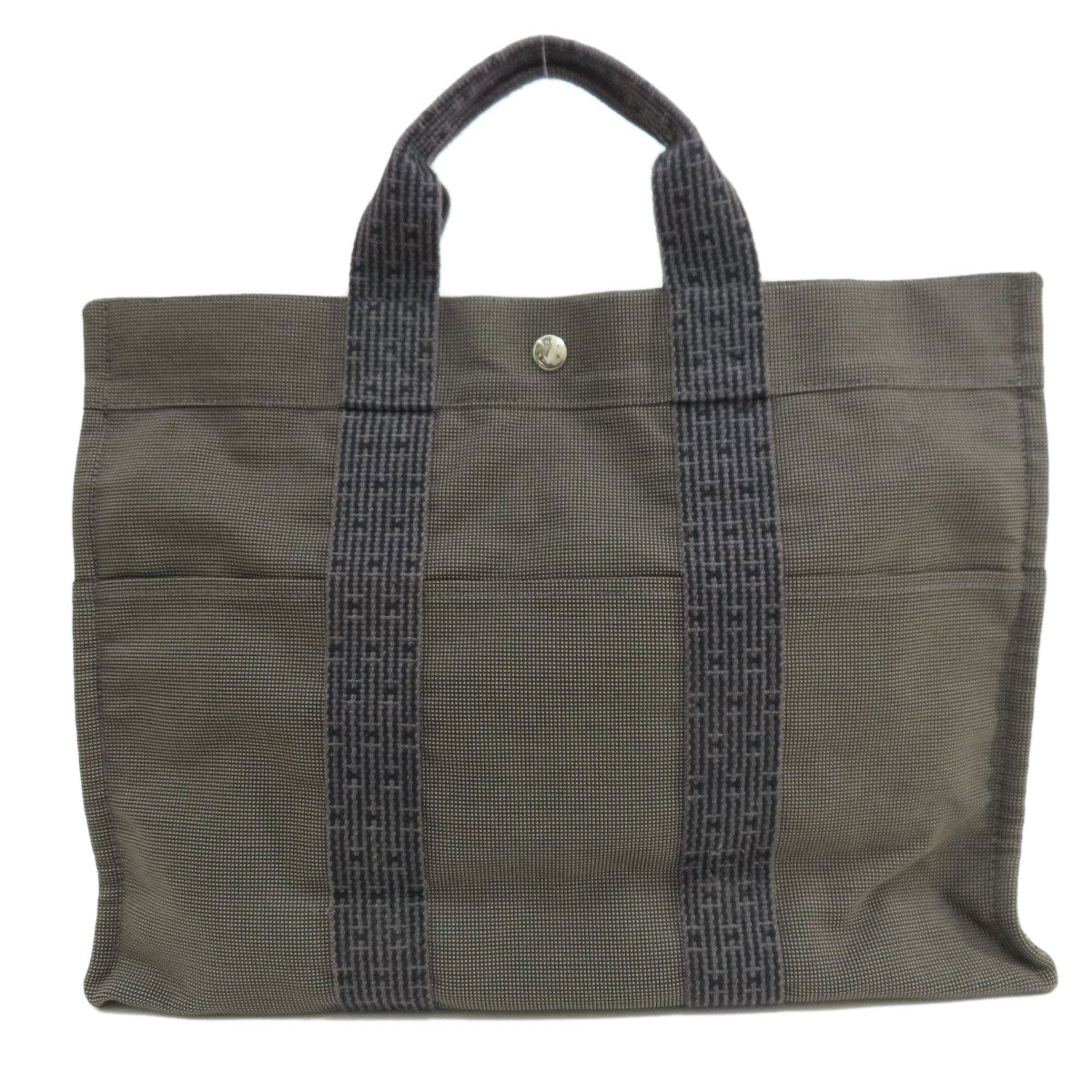 HERMES Handbag canvas gray Her LineMM