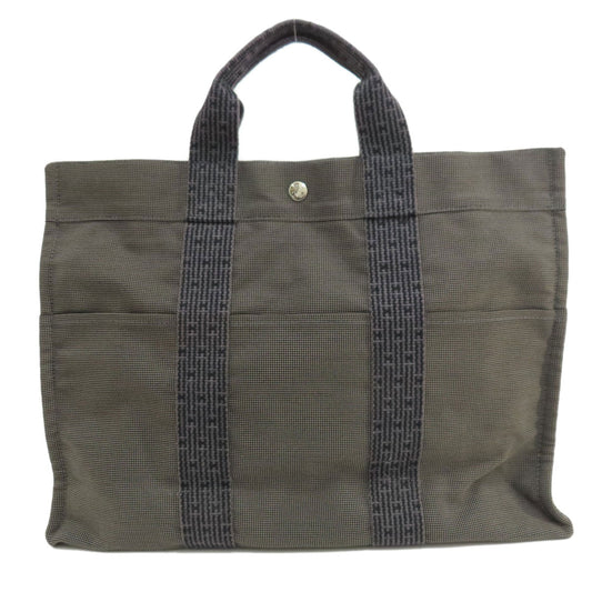 HERMES Handbag canvas gray Her LineMM