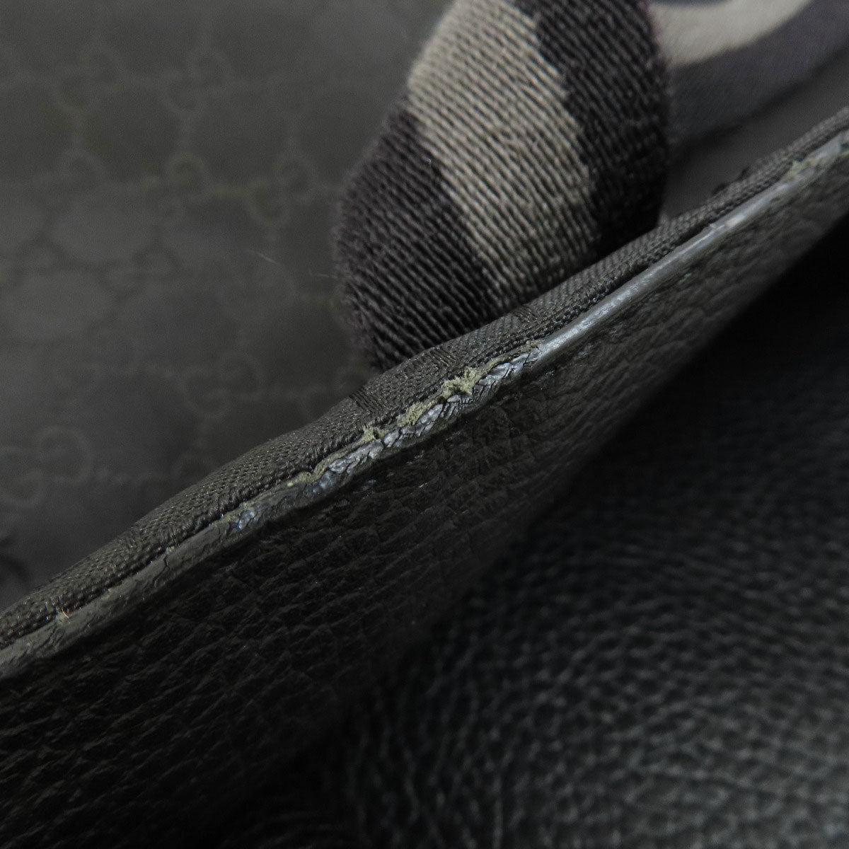 GUCCI Tote Bag 449177 Nylon black GG outlet Women Used