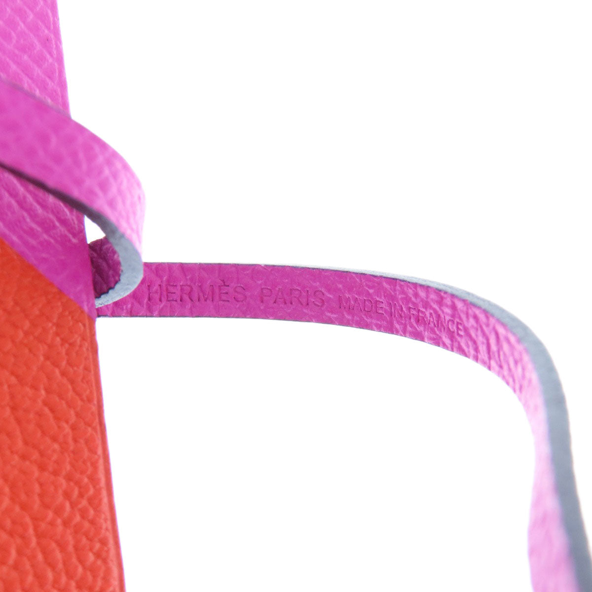 HERMES key ring Epsom, Leather pink Bag Charm Retorokare Women Used