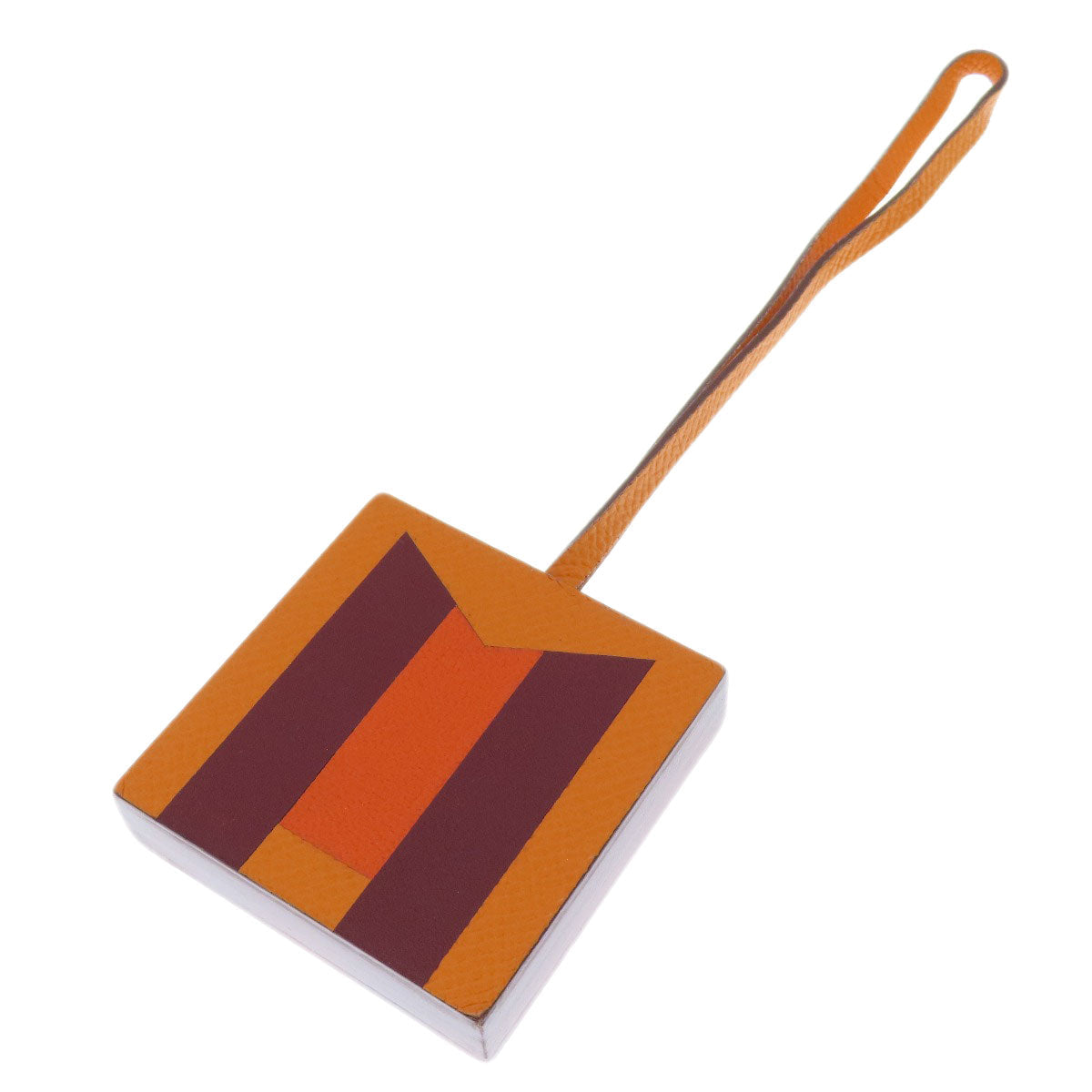 HERMES key ring Calfskin Orange Bag Charm Retorokare Women Used