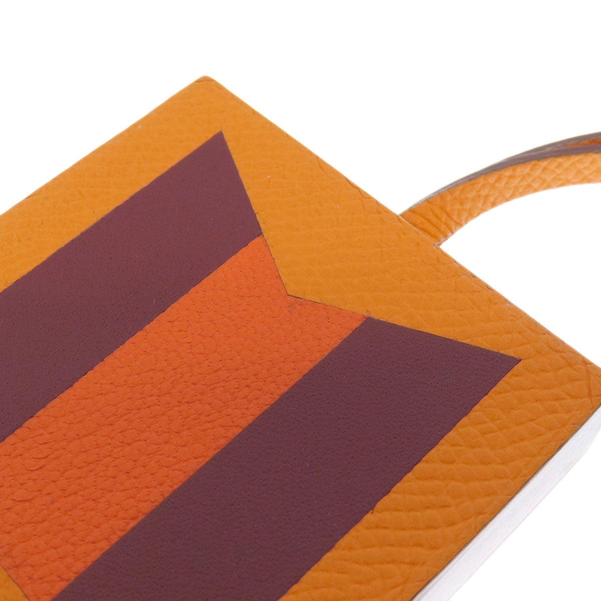 HERMES key ring Calfskin Orange Bag Charm Retorokare Women Used