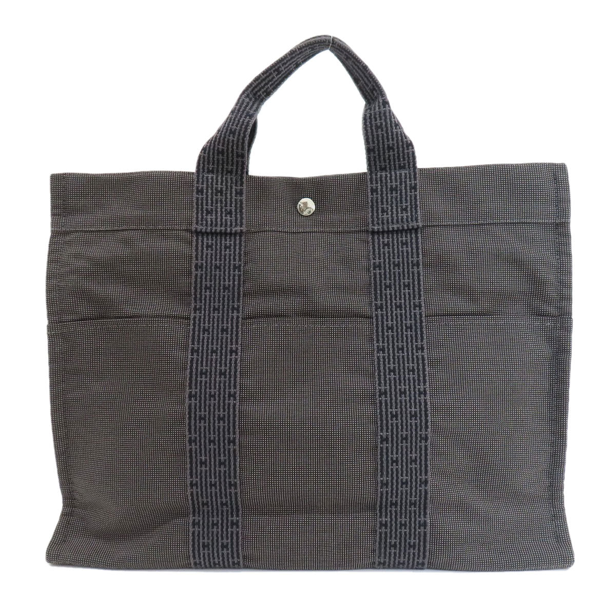HERMES Tote Bag canvas gray