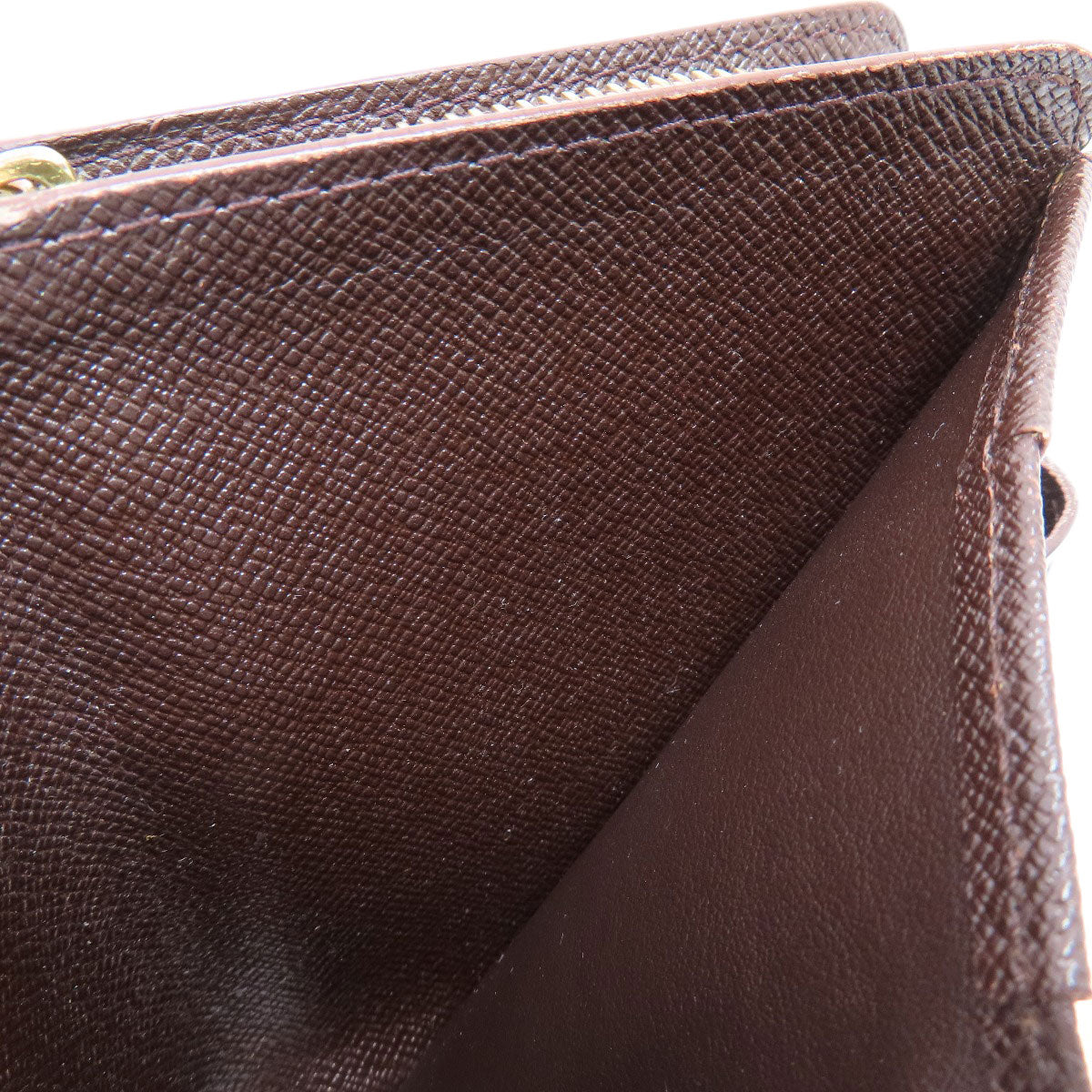 LOUIS VUITTON Bifold Wallet M61668 Damier canvas Brown Compact Zip Damier Ebene Women Used