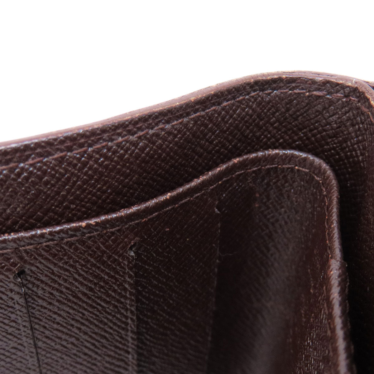 LOUIS VUITTON Bifold Wallet M61668 Damier canvas Brown Compact Zip Damier Ebene Women Used